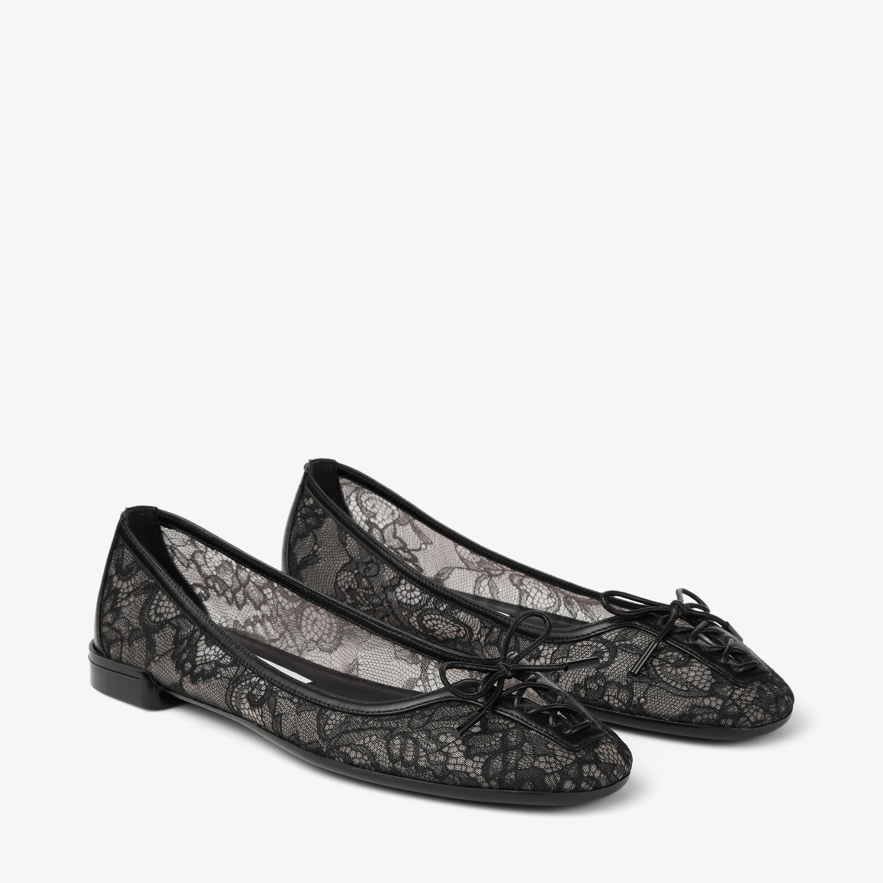 JIMMY CHOO 黒 フラットシューズ　26 バレエシューズ スカーレット バレリーナ | ブラック ジミー チュウ レース バレリーナ