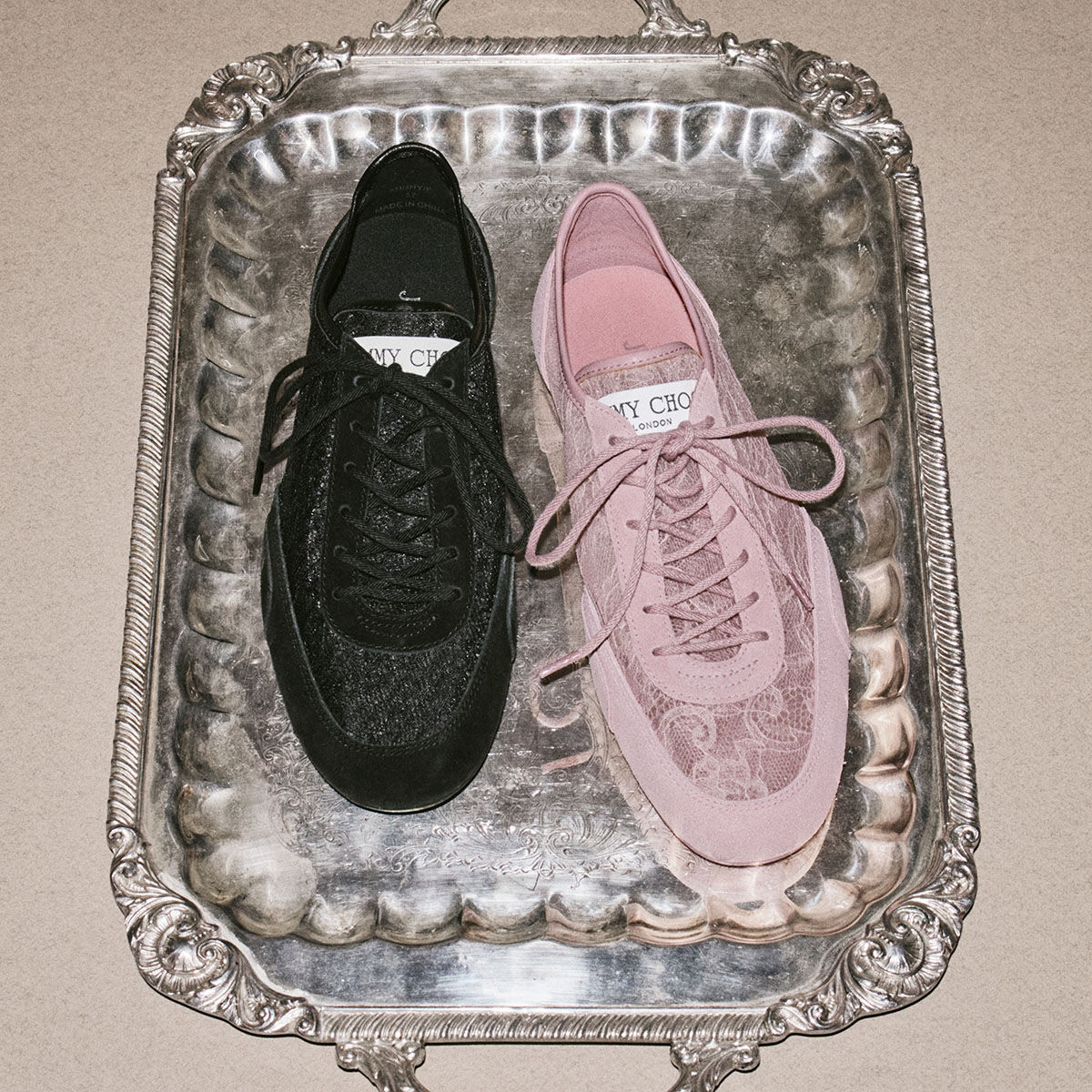 サニー F | ブラック レザーミックス / ジミー チュウ レース