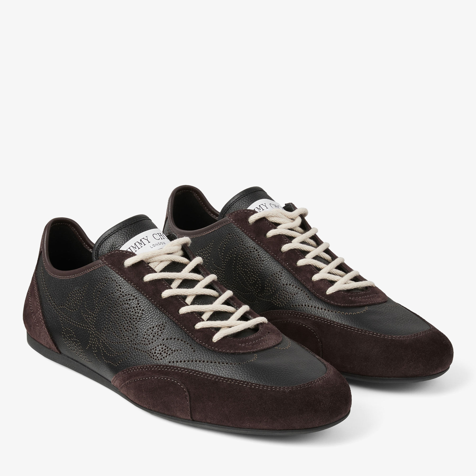 JIMMY CHOO メンズ スニーカー 42 ローカット スエード レザー ダイヤモンド ライト マキシ M | レザーミックス / パーフォレーテッド