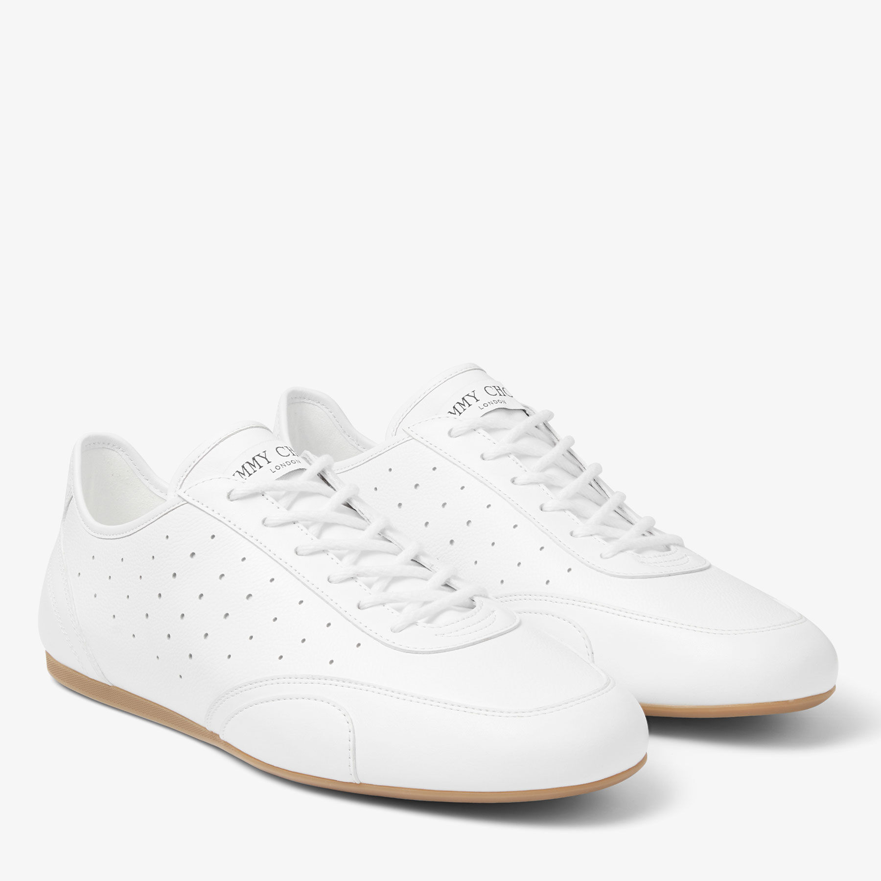 Sunny M | White and Gum Leather Mix Low Top Trainers | JIMMY CHOO