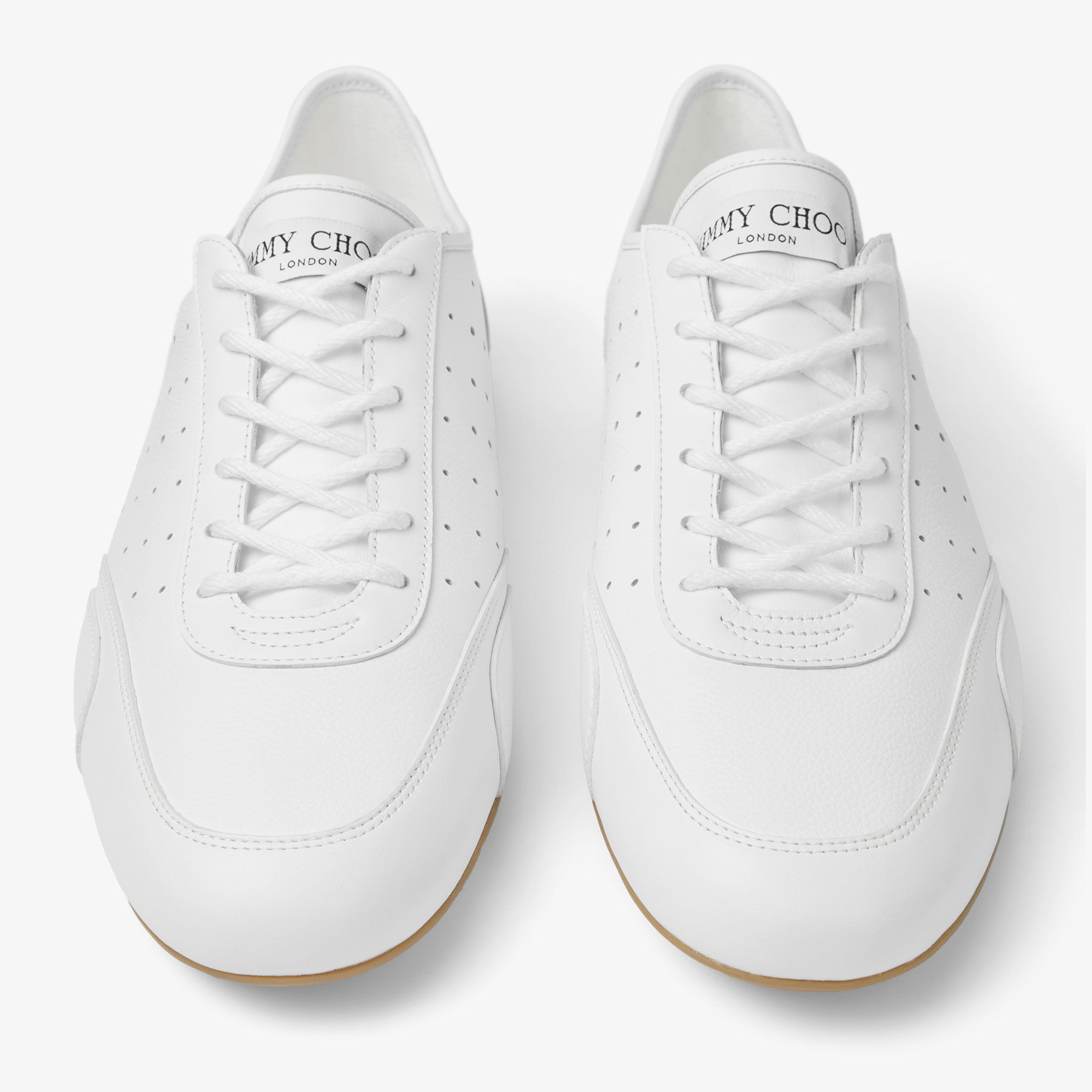 Sunny M | White and Gum Leather Mix Low Top Trainers | JIMMY CHOO