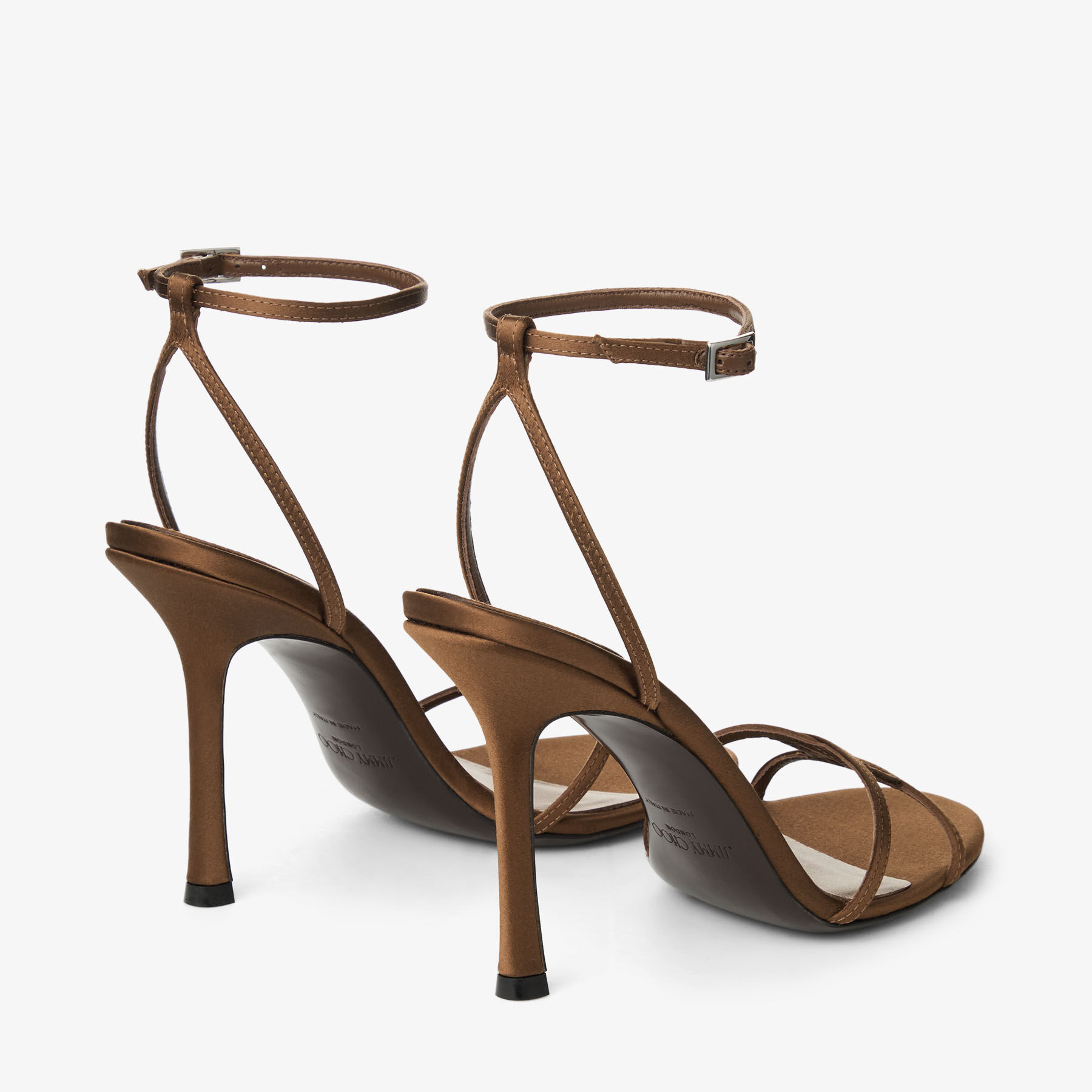 Leo 100 | Bronze Satin Sandals | JIMMY CHOO