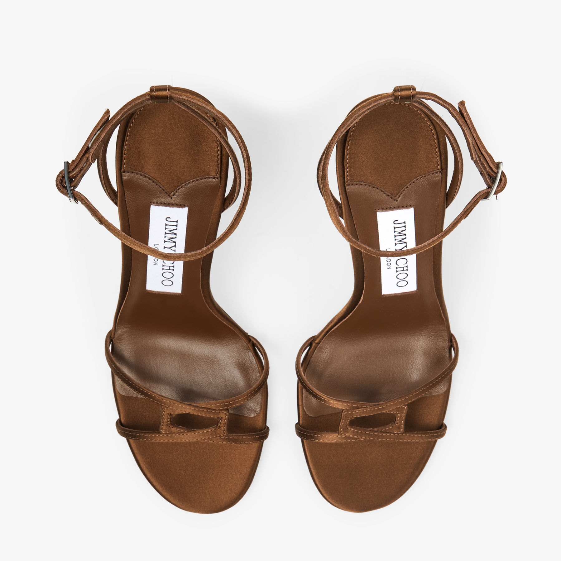 Leo 100 | Bronze Satin Sandals | JIMMY CHOO