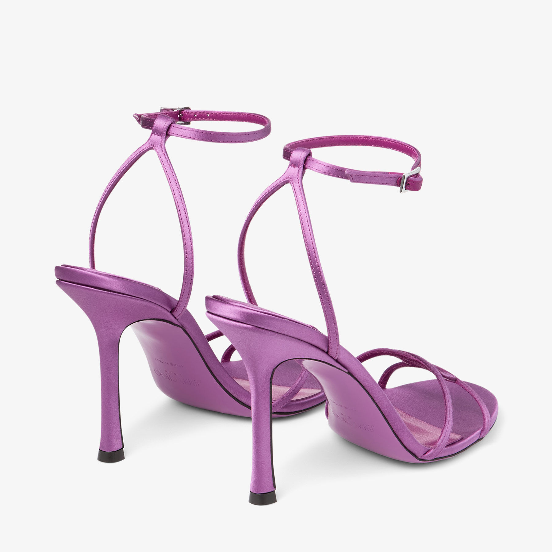 Leo 100 | Violet Orchid Satin Sandals | JIMMY CHOO