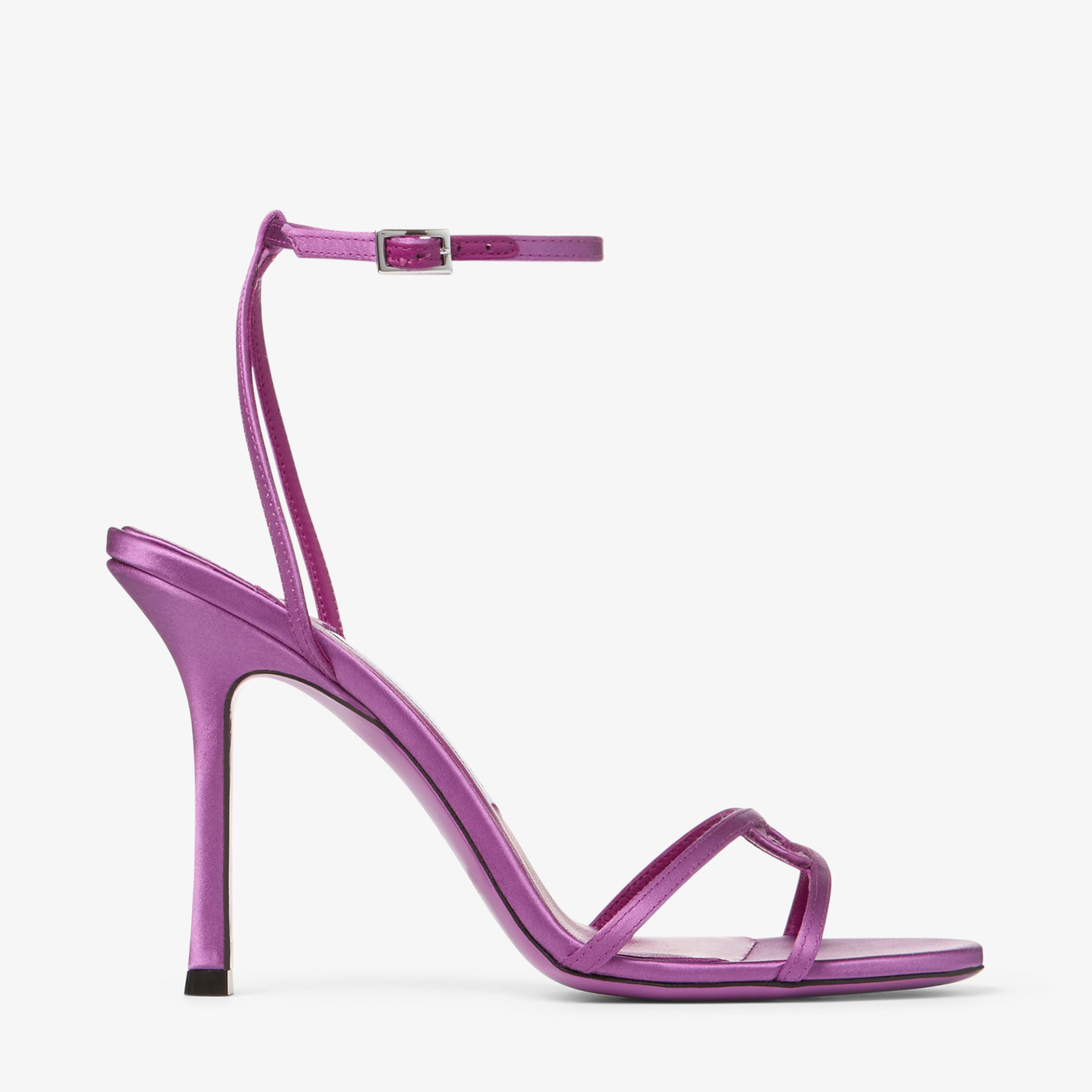 Leo 100 | Violet Orchid Satin Sandals | JIMMY CHOO