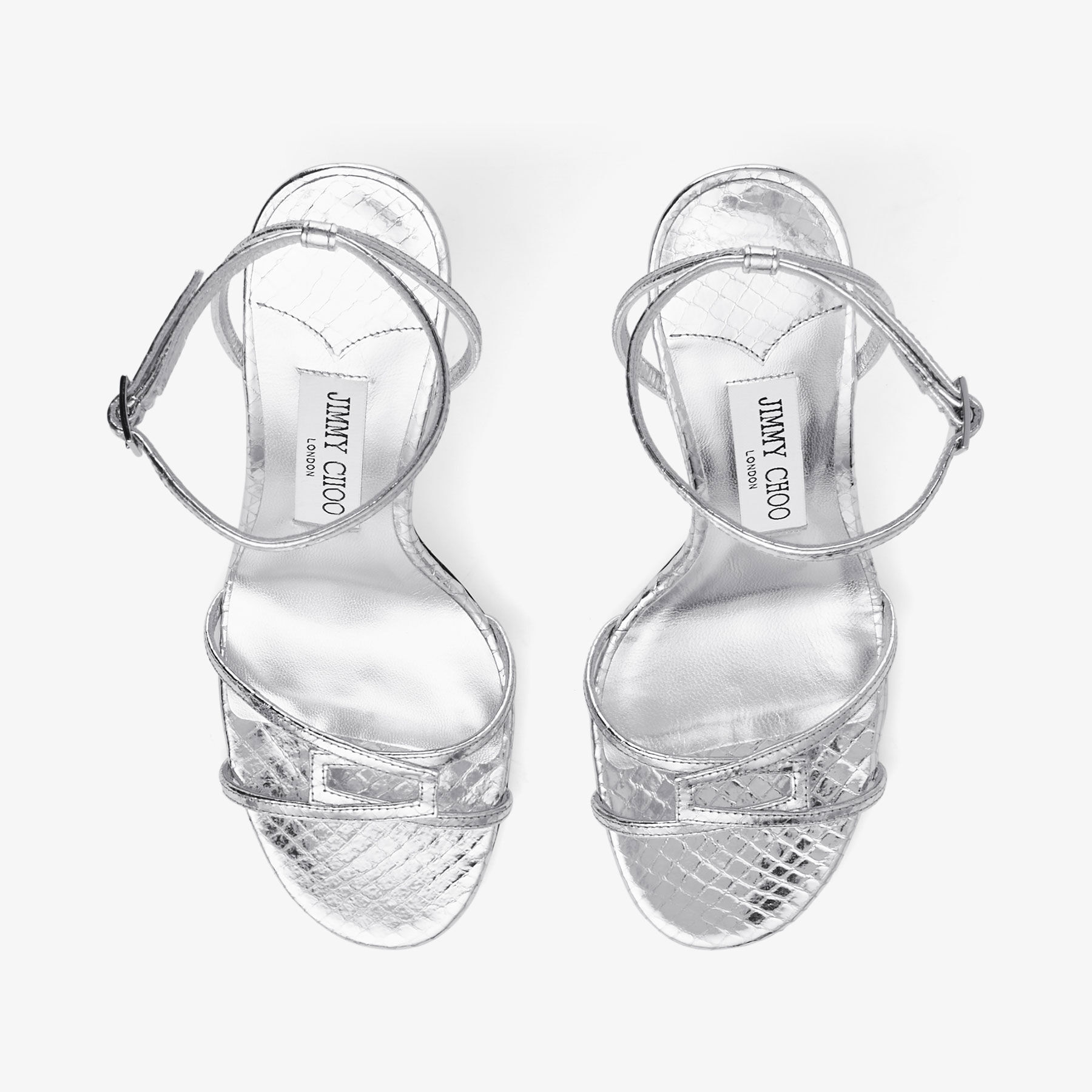 A*N様 JIMMY CHOO フラットサンダル スパンコール シルバー 40 Leo 100 | Silver Candy Wrap Leather Sandals | JIMMY CHOO