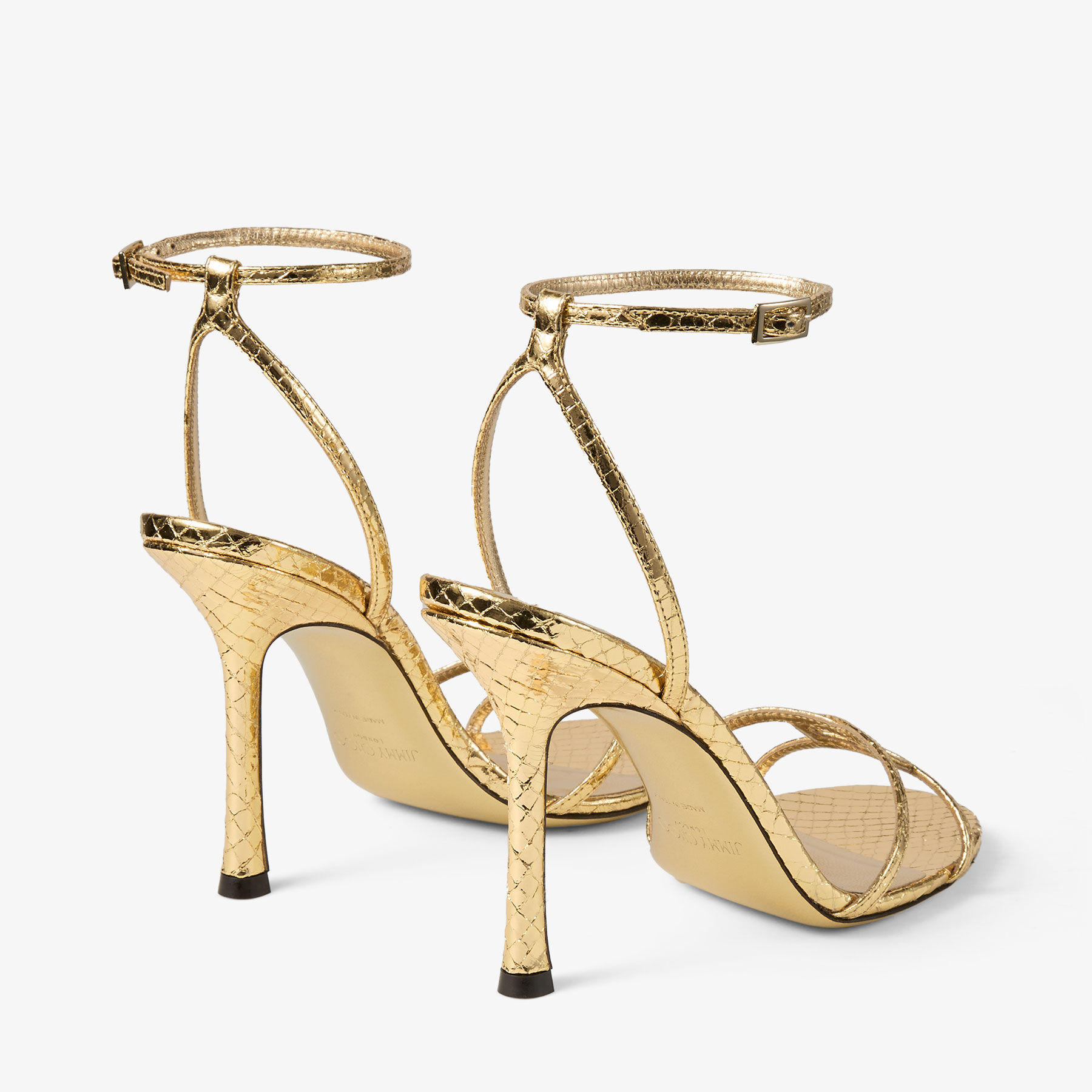 HK　JIMMY CHOO LOVE 85 | Ballet Pink Mesh Pointed-Toe Pumps with Dégradé Crystals