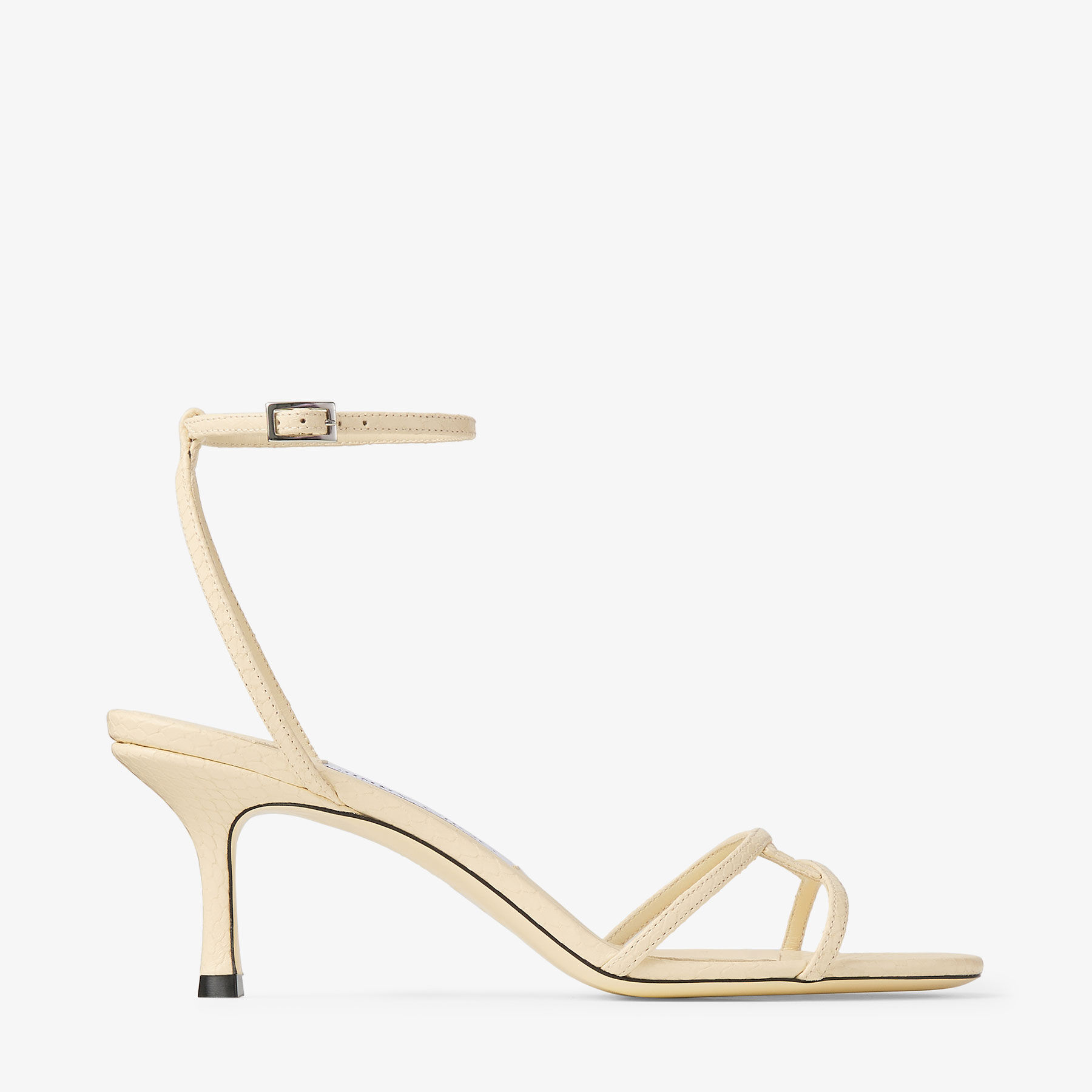 1998 Leo 65 |Buttermilk Elaphe Printed Leather Sandal | JIMMY CHOO