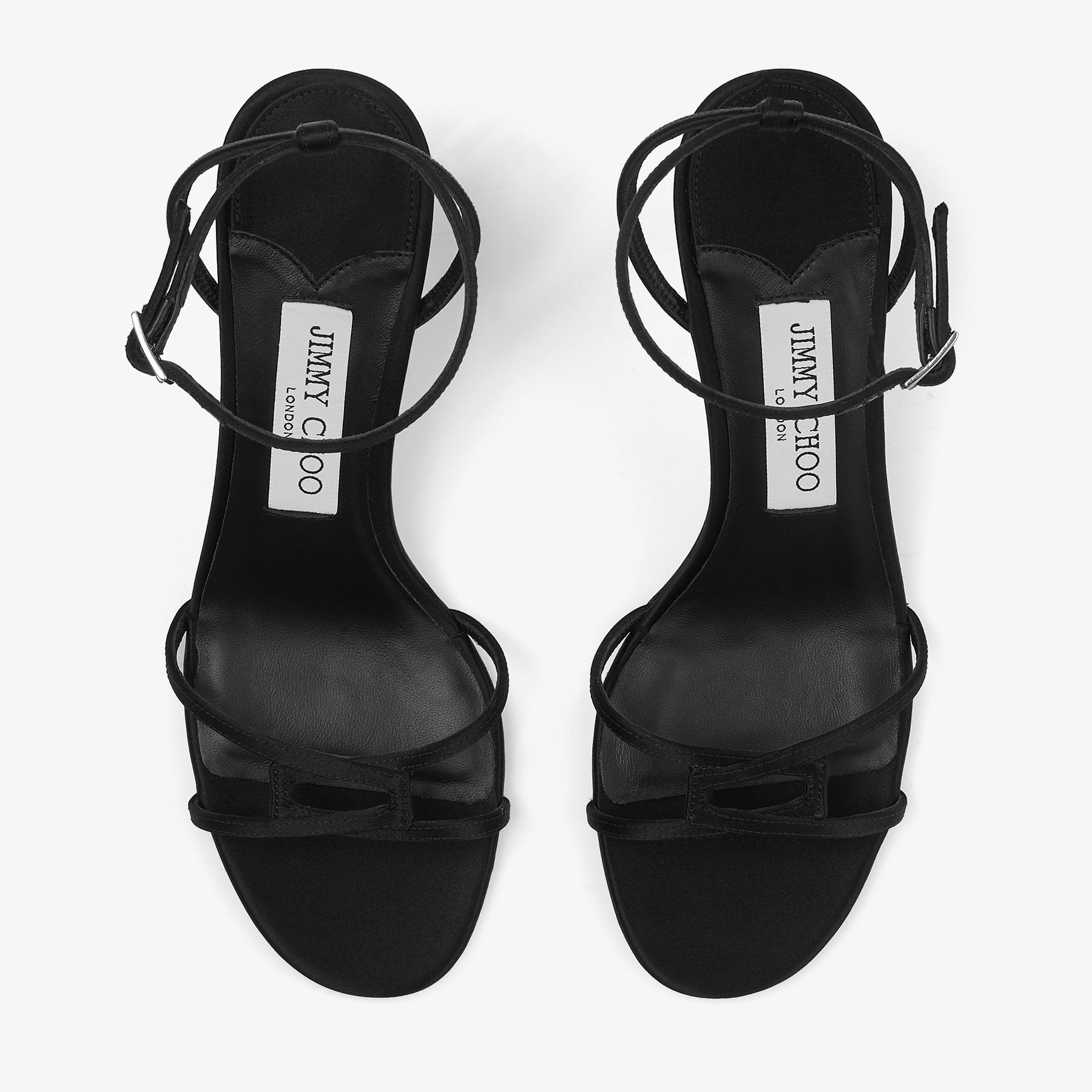 Leo 65 | Black Satin Sandals | JIMMY CHOO