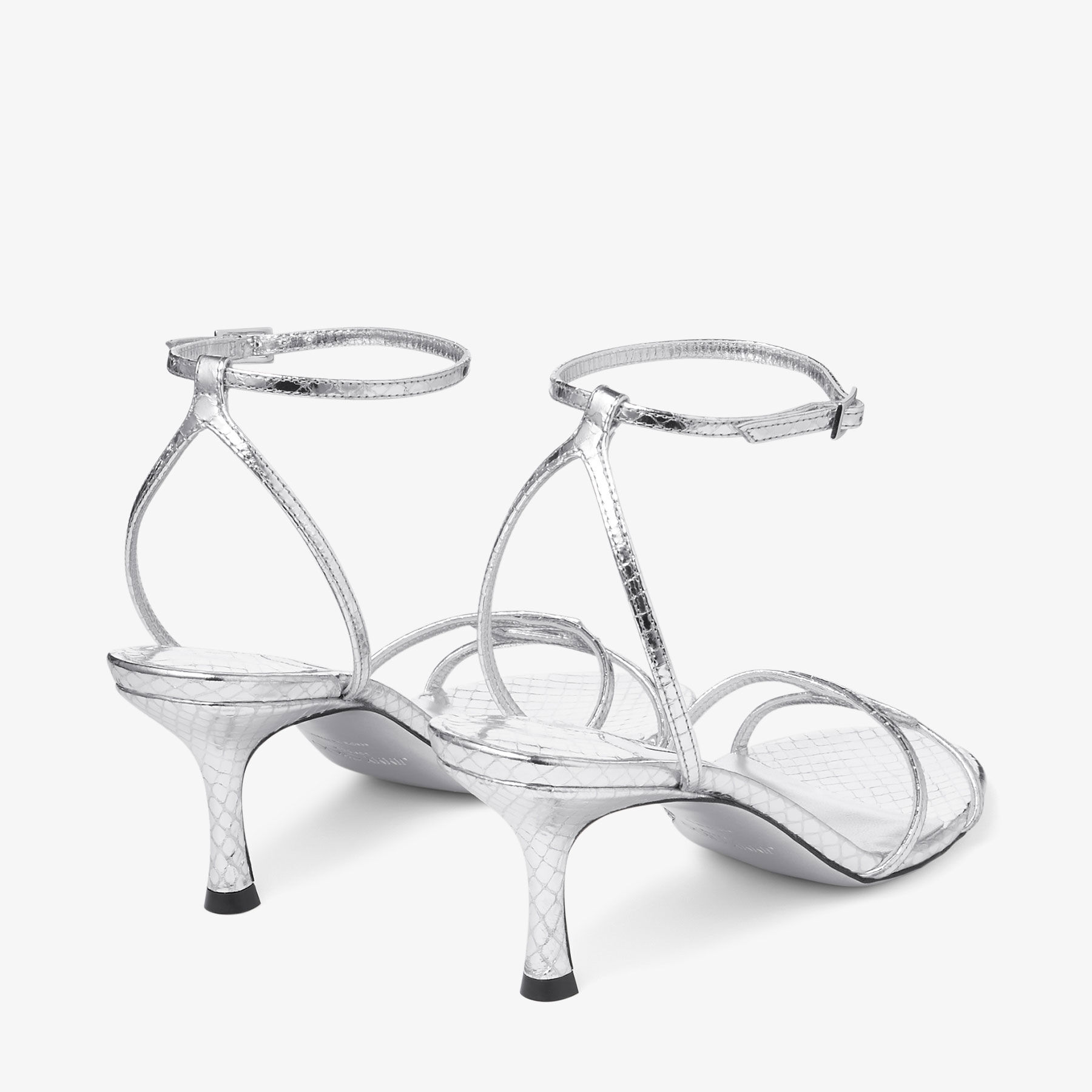 1998 Leo 65 | Silver Candy Wrap Leather Sandals | JIMMY CHOO