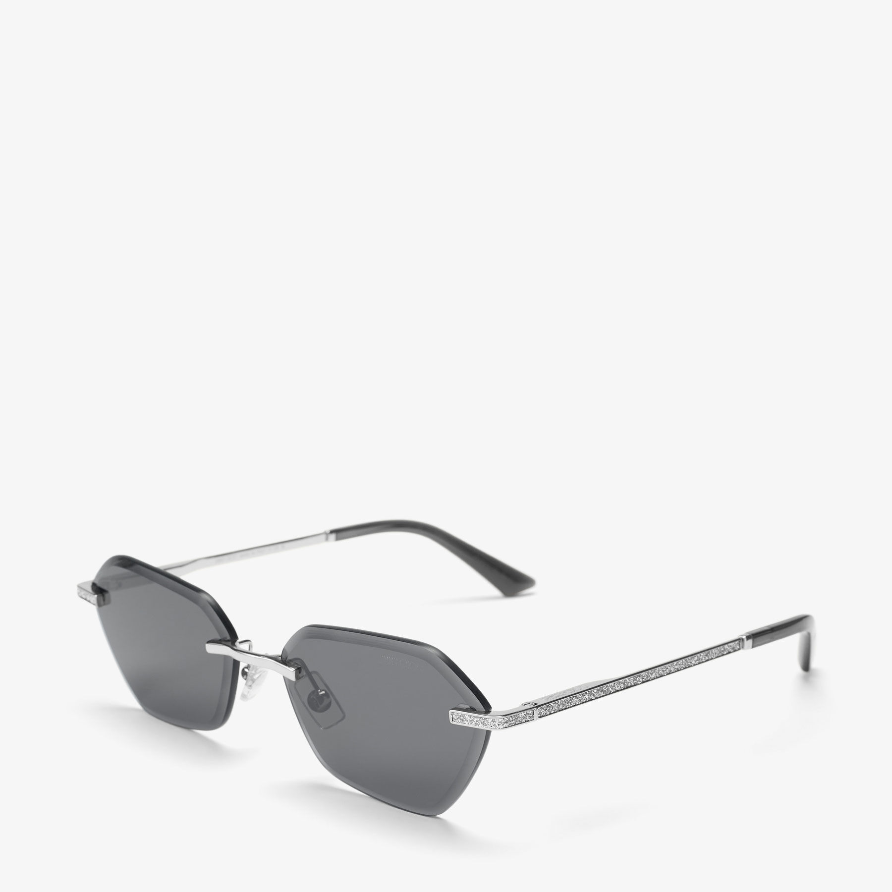 Abby | Silver Geometric Sunglasses | JIMMY CHOO
