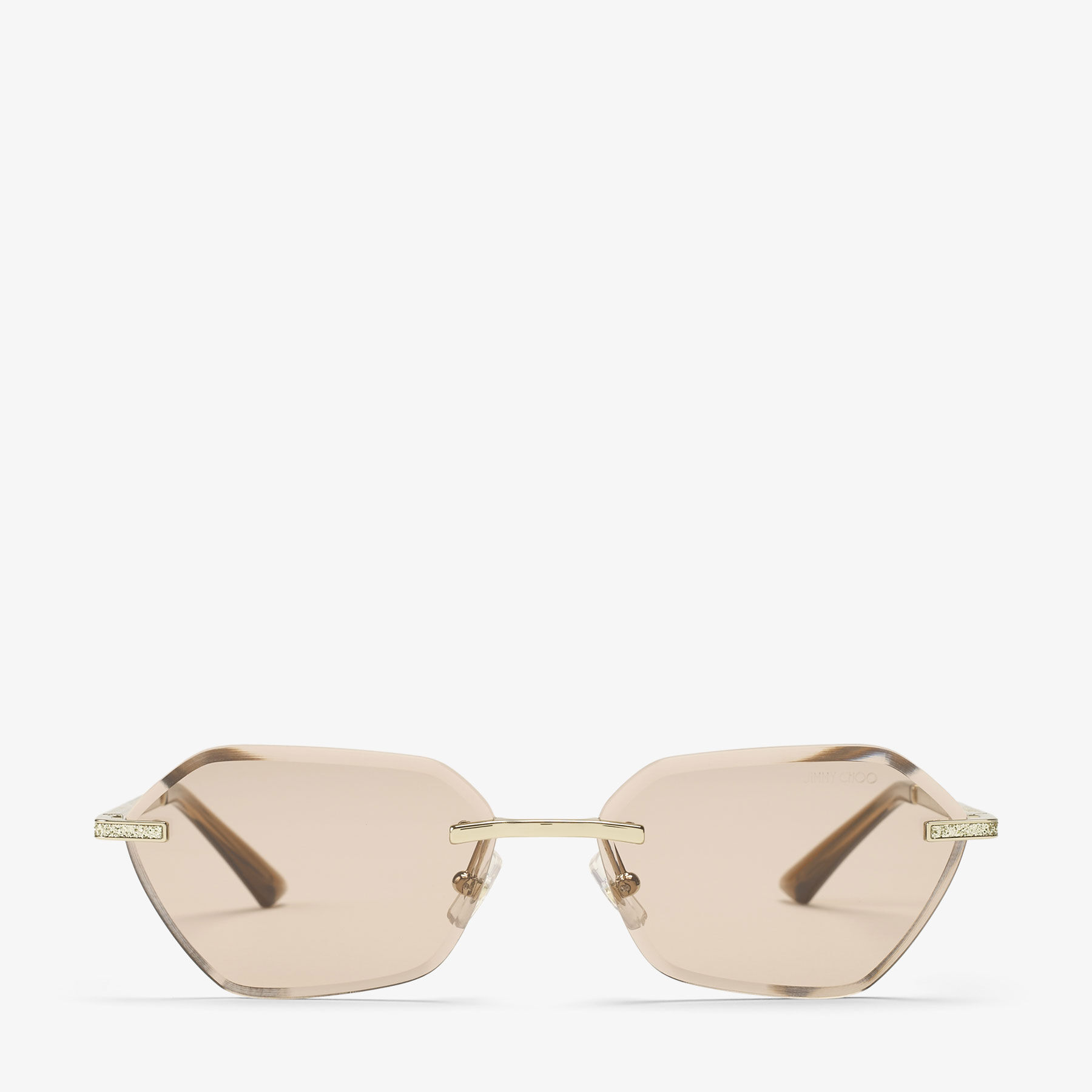 Abby | Pale Gold Geometric Sunglasses | JIMMY CHOO