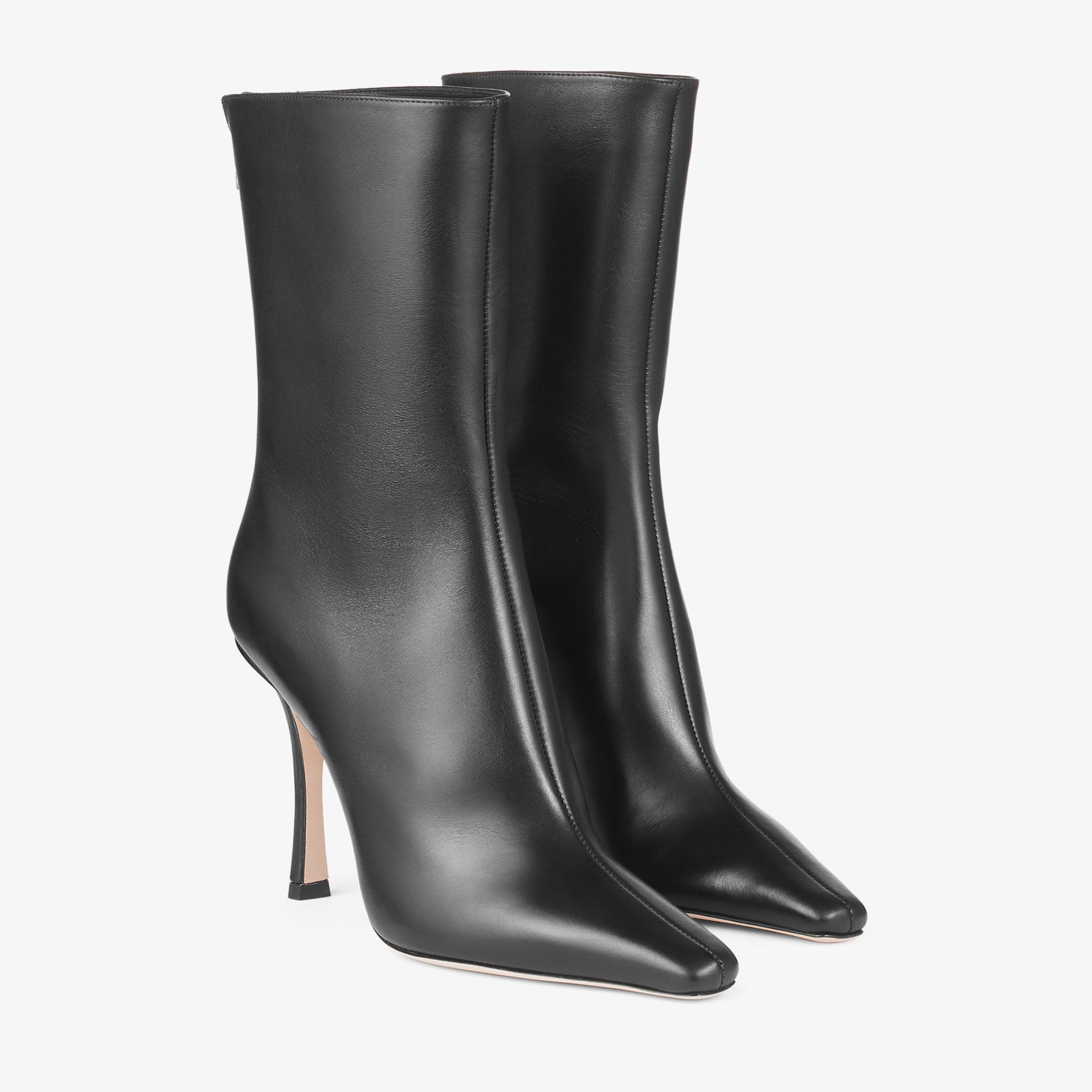 AGATHE AB 100 | Black Calf Leather Ankle Boots | Autumn