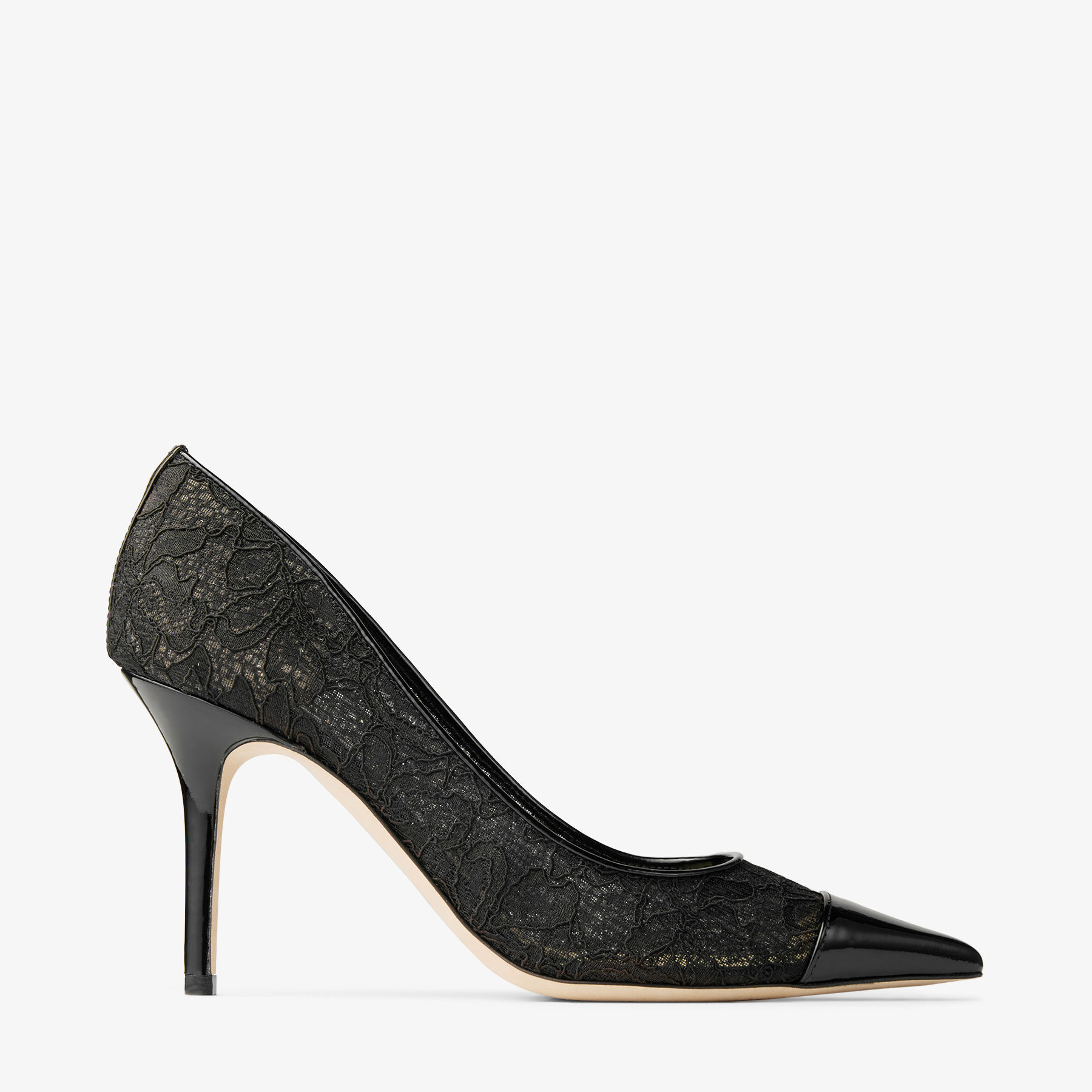 Jimmy Choo☆Agnes Patent leather パンプス☆送料込 Agnes |Black Lace and Patent Leather Pumps | JIMMY CHOO