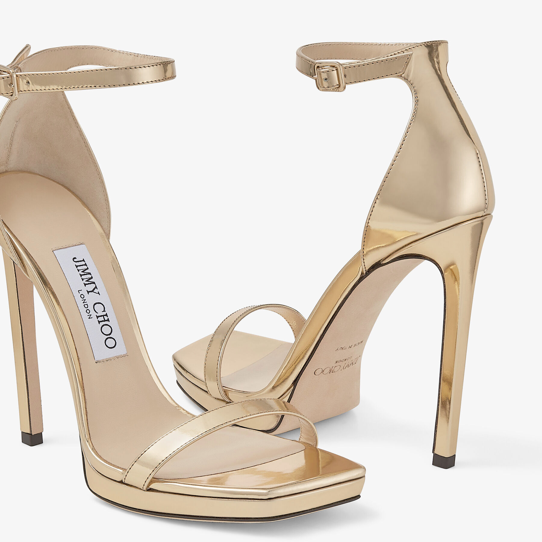 ALVA 120 | Gold Liquid Metal Sandals | Winter 2022