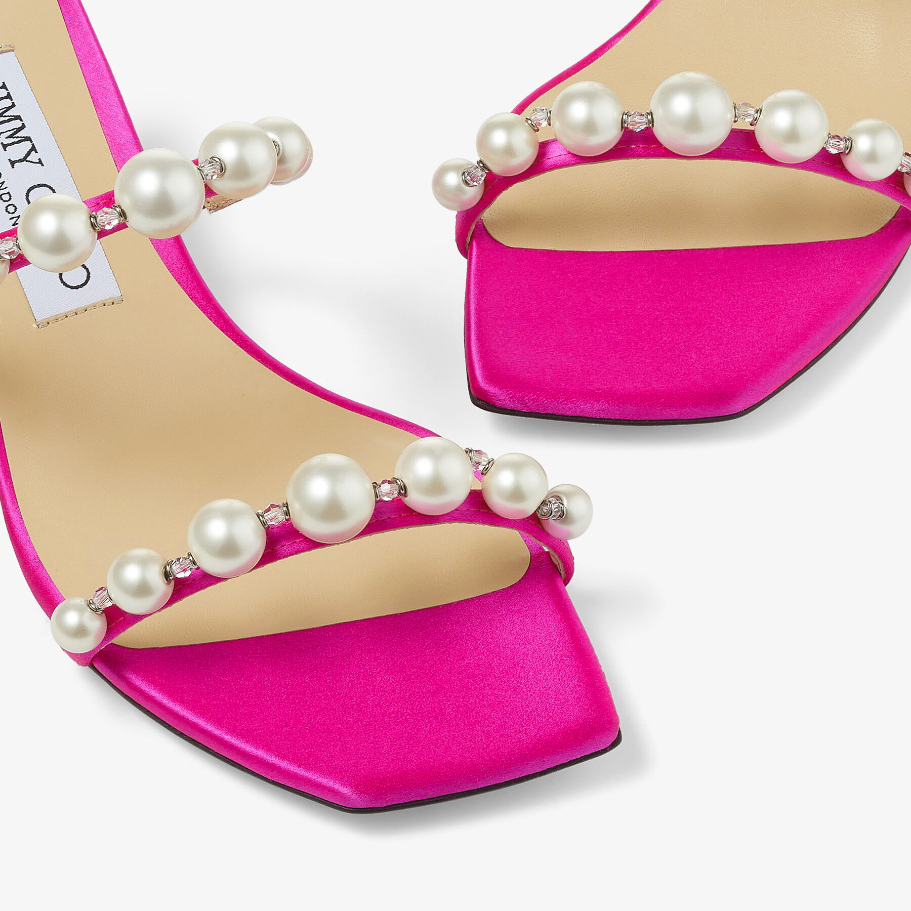 サンダル・ミュール Jimmy Choo Fuchsia satin Amara 85 mules Jimmy Choo Fuchsia Satin Amara 85 Mules | italist