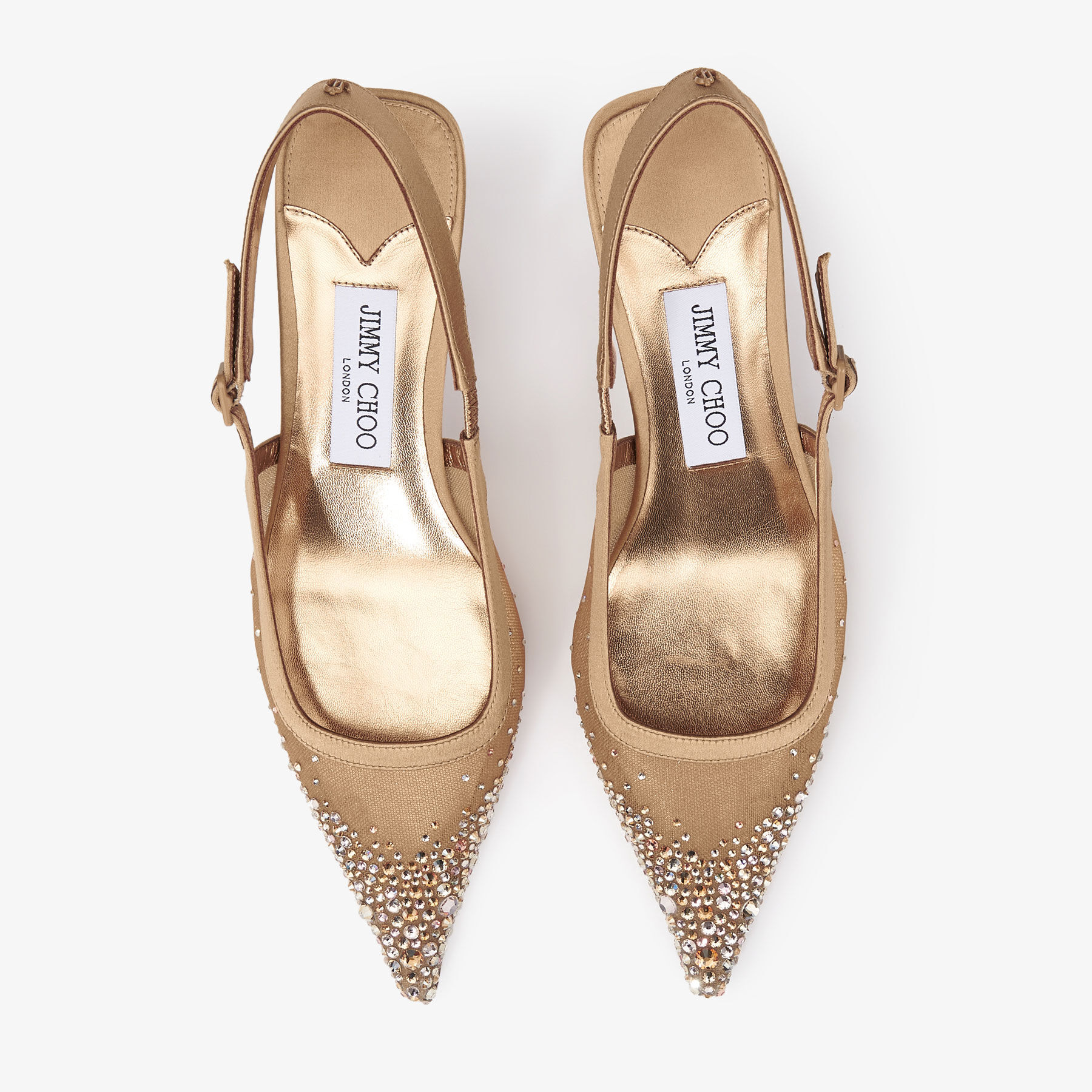 Amel 50 | Bronze Crystal Mesh Satin Pumps | Jimmy Choo