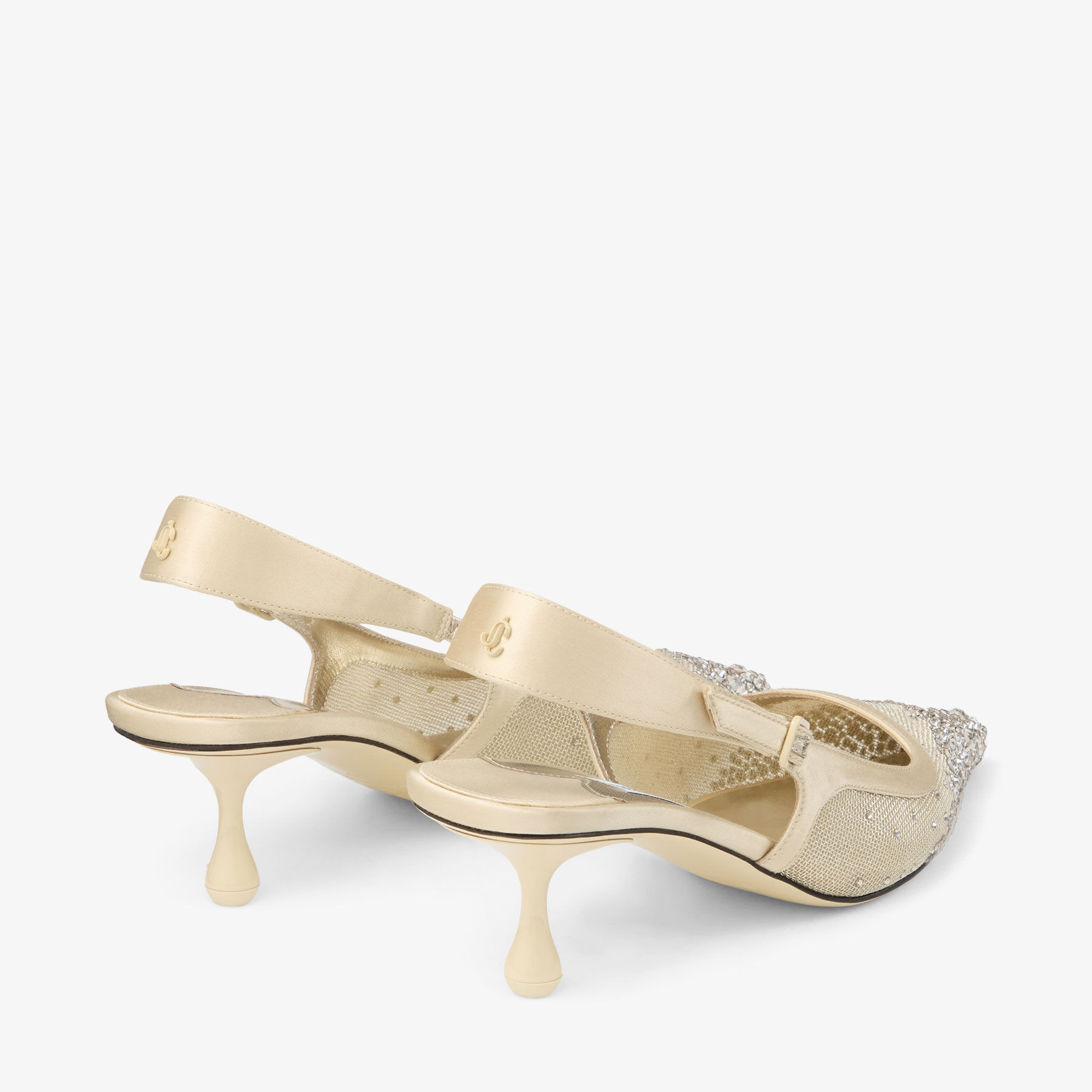 【Jimmy Choo】Amel 50 クリスタルメッシュ パンプス Amel 50 | Macaron/Crystal Crystal Mesh Pumps | JIMMY CHOO