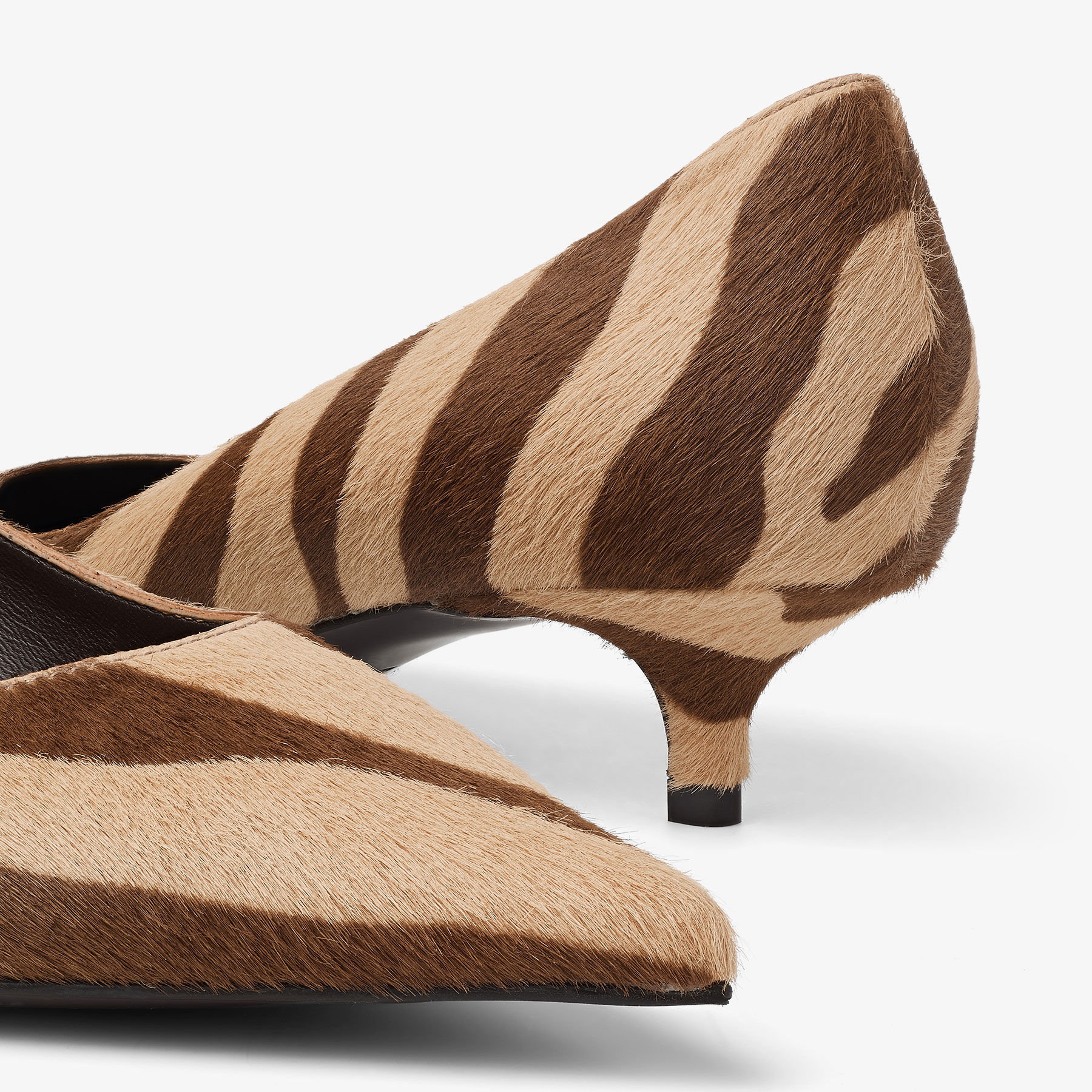 Amelia | Chocolate Zebra Printed Pony Pumps | JIMMY CHOO