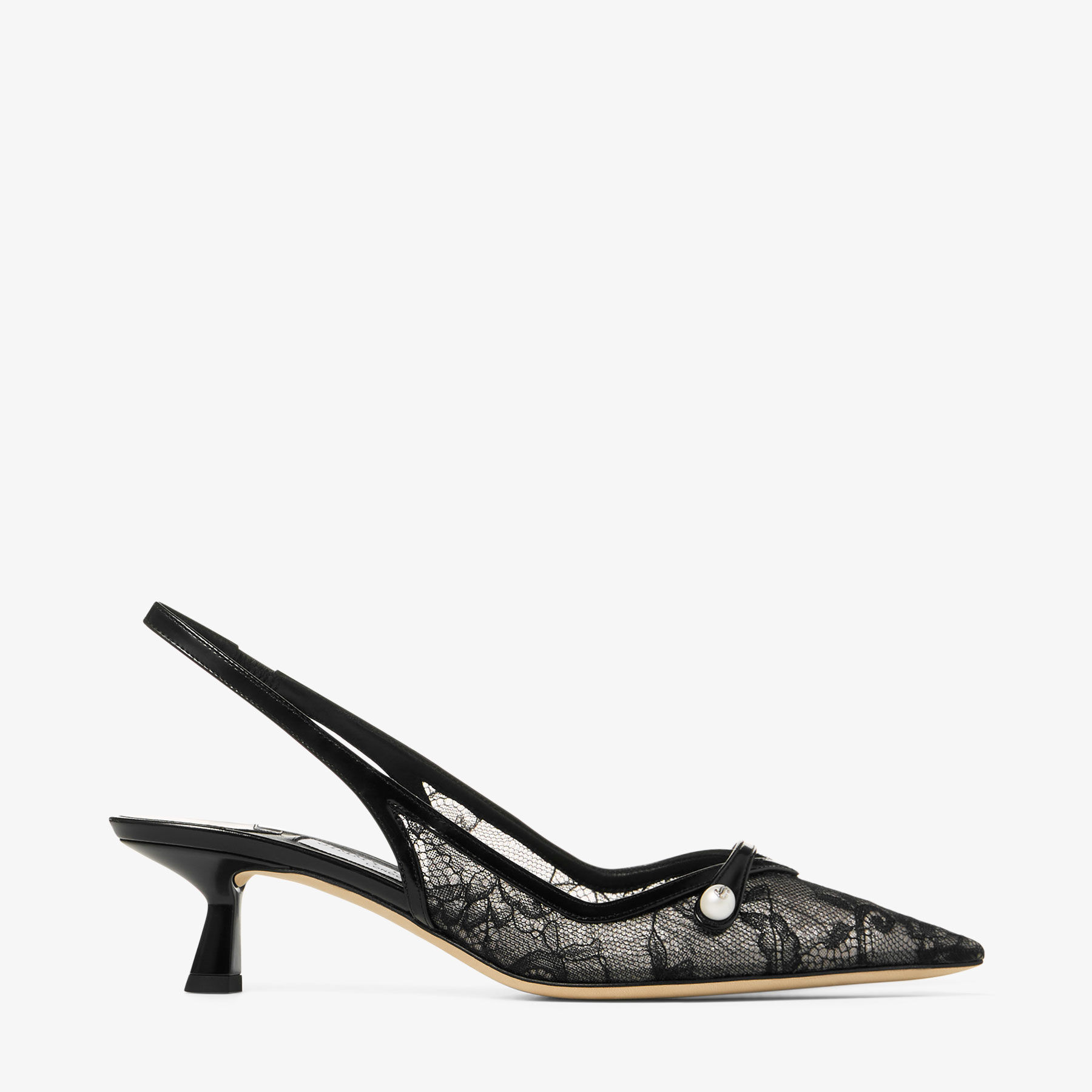 美品 JIMMY CHOO レース パンプス 35 ブラック ポインテッドトゥ Amita 45 | Black Jimmy Choo Lace and Spazzolato Pumps | JIMMY CHOO