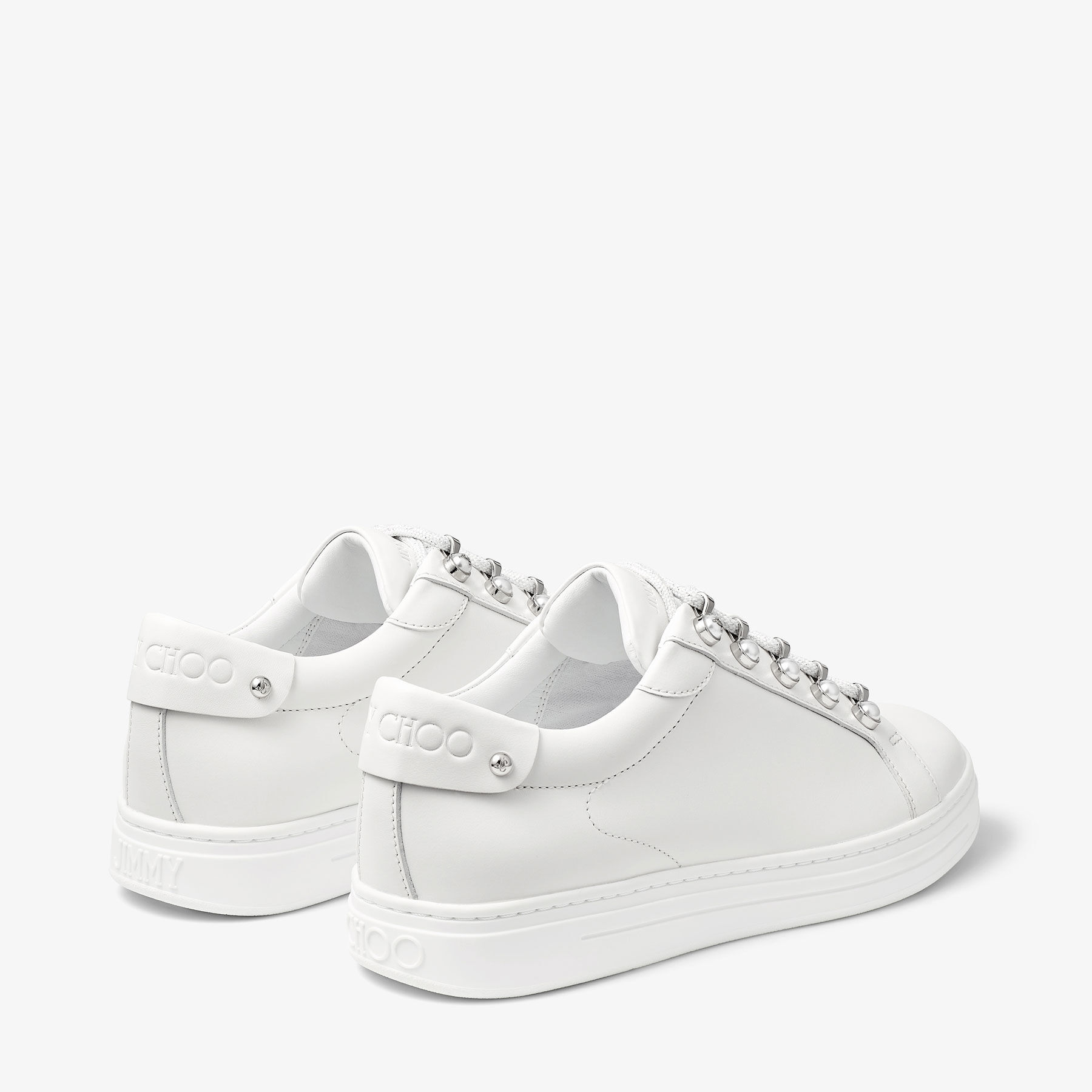 ANTIBES/F | White Low-Top Trainers with Pearls | Summer