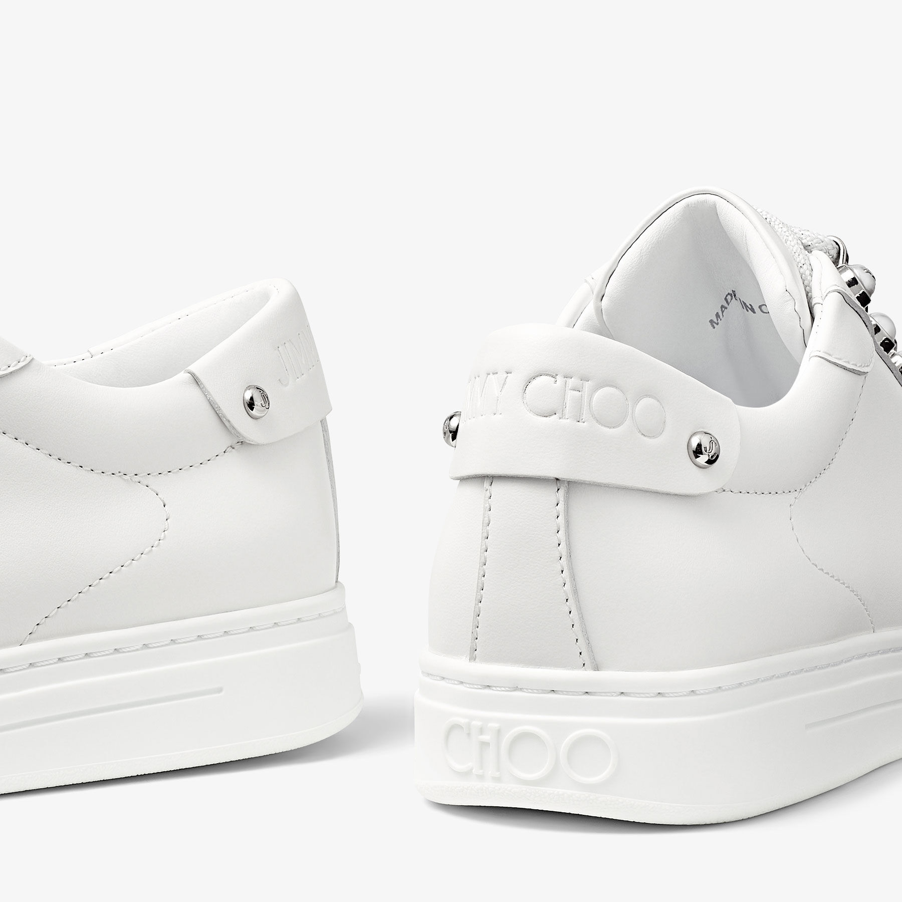 Jimmy Choo Antibes スニーカー ANTIBES/F | White Low-Top Trainers with Pearls | Summer