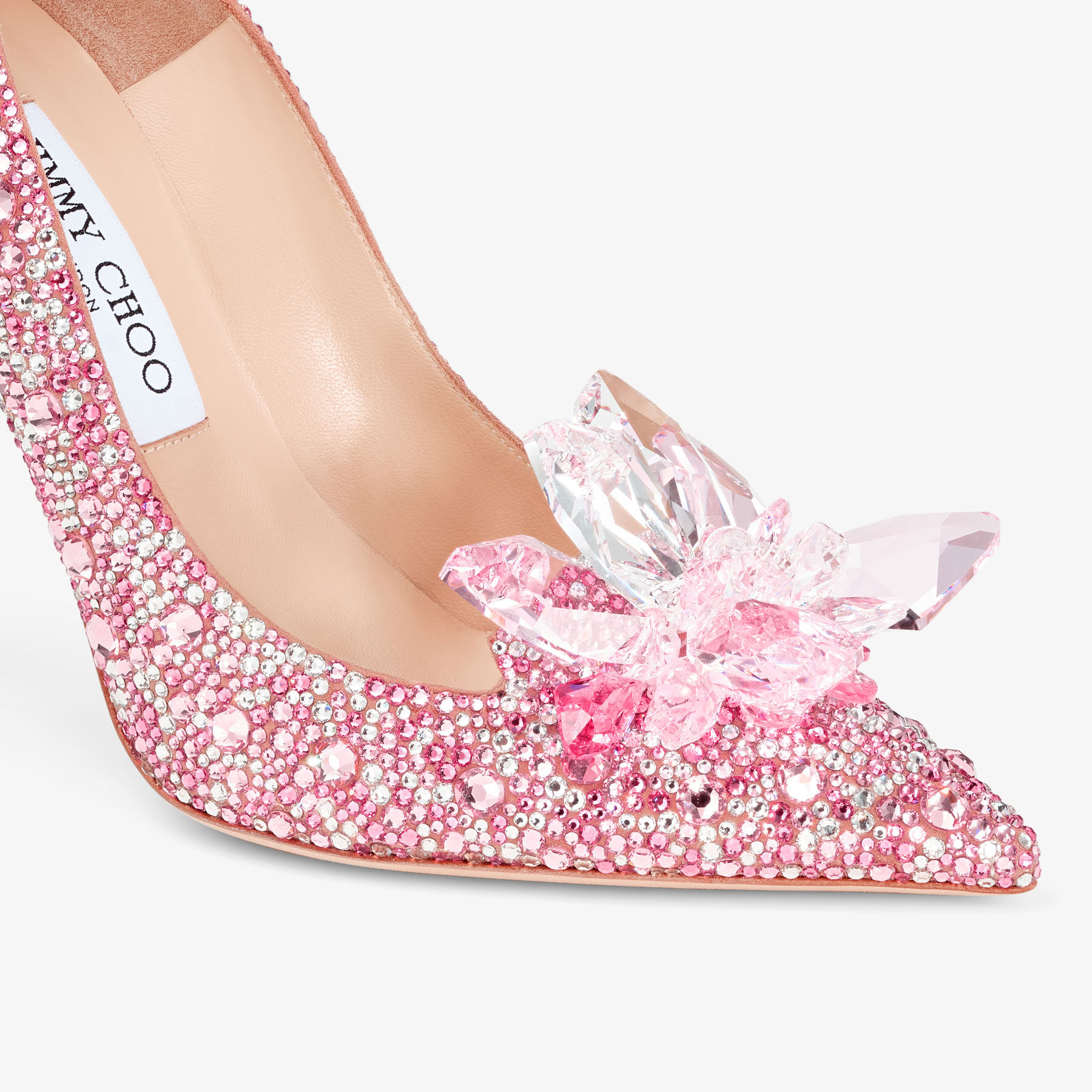 Rose Mix Crystal Covered Pointy Toe Pumps | ARI | Pre Fall