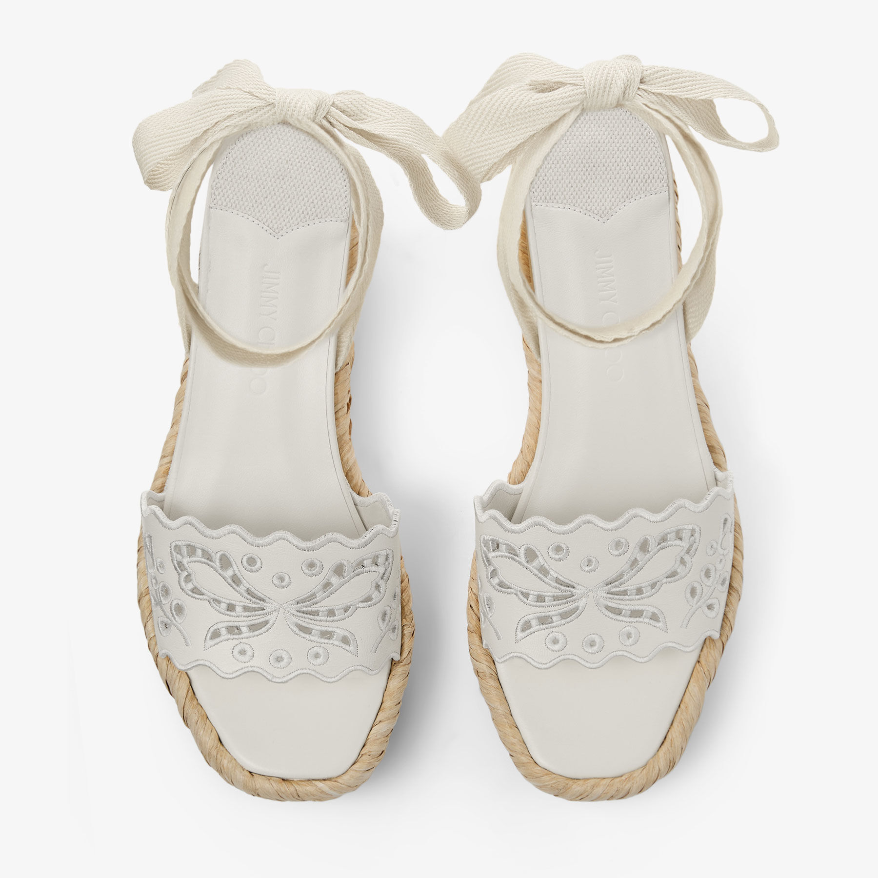 JIMMY CHOO/ ARLEE WEDGE 60 サンダル 刺繍 ウェッジソール Jimmy Choo Arlee 60 Leather Wedge Sandals | Harrods US