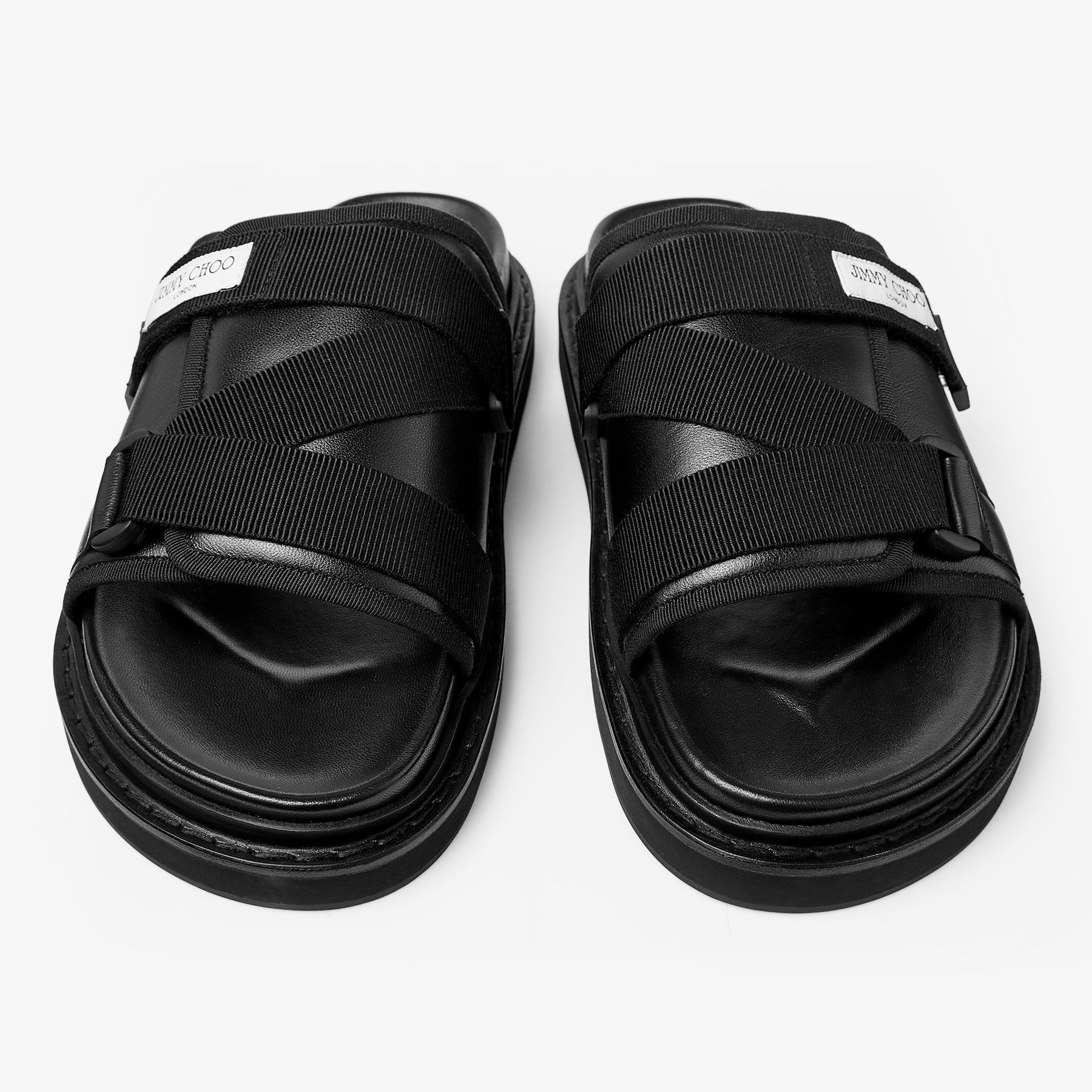 Arloh Slide | Black Nappa Leather Slides | JIMMY CHOO