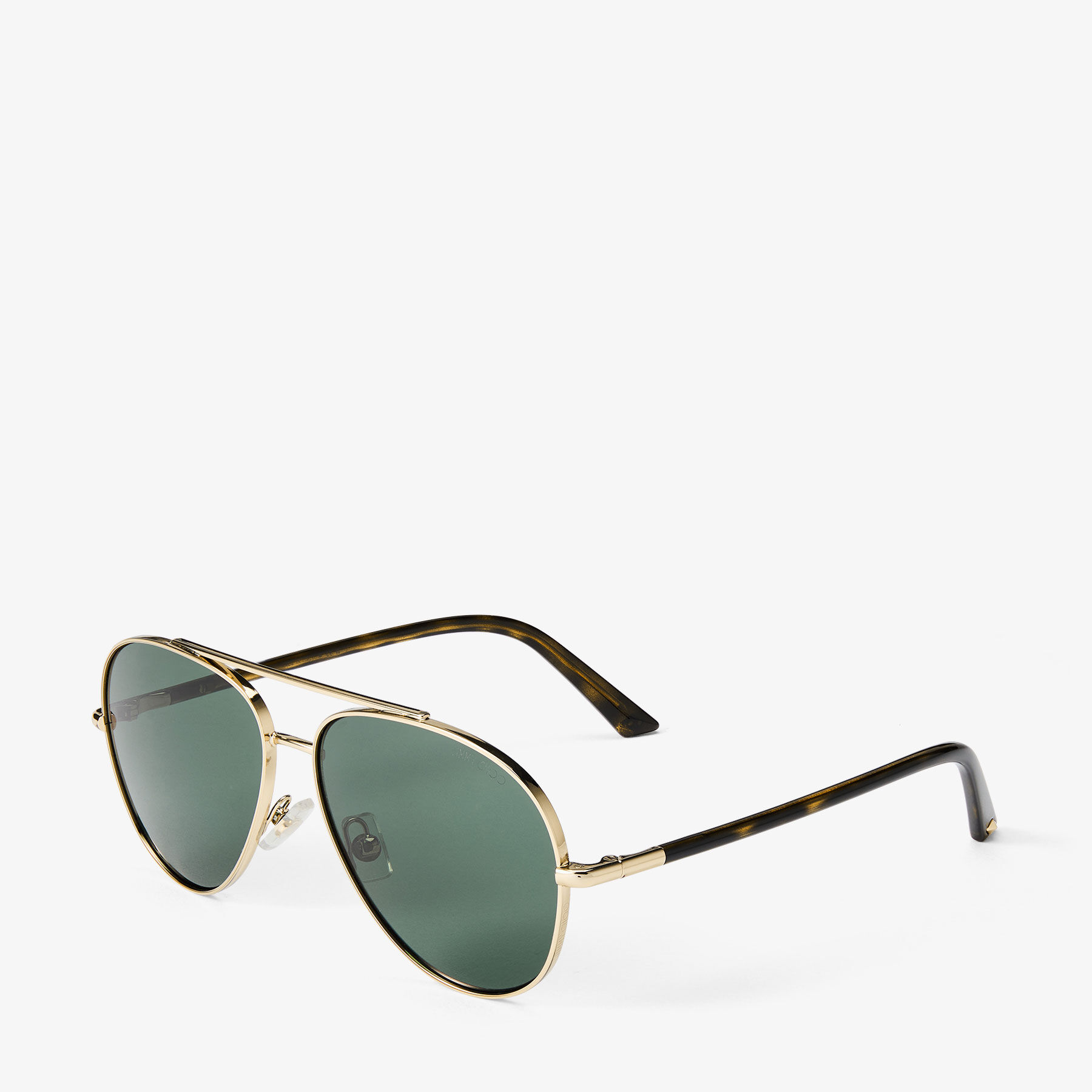 Astor | Pale Gold and Green Metal Aviator Sunglasses | JIMMY  display picture 2