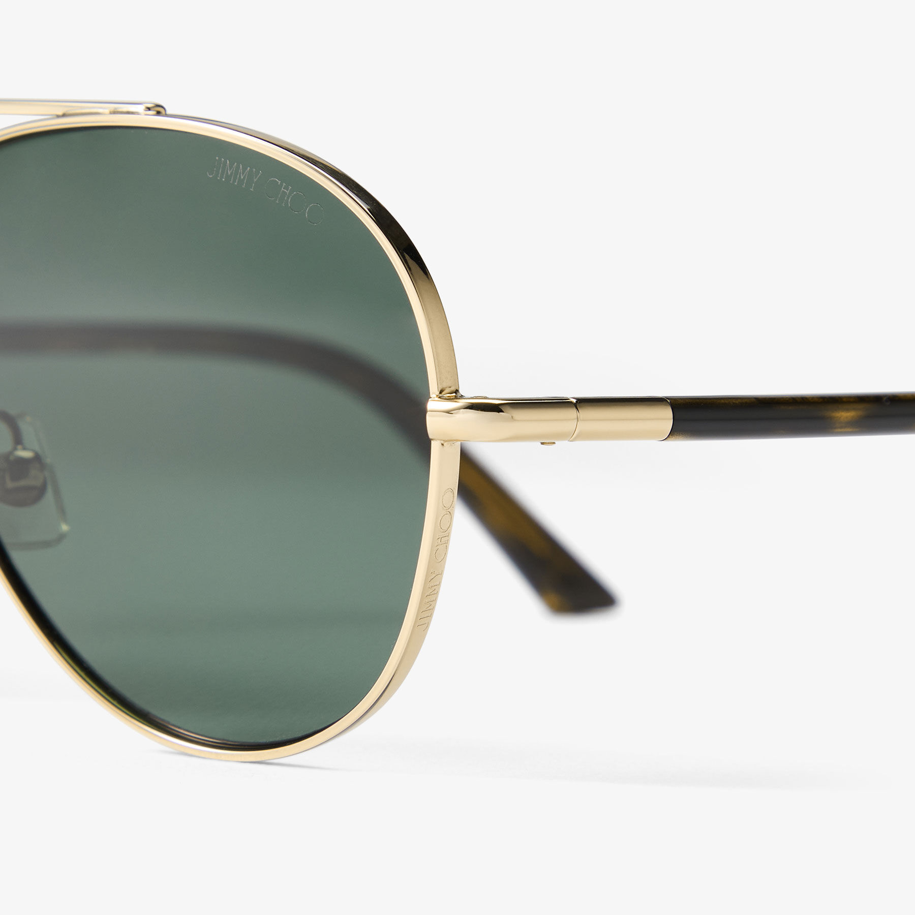 Astor | Pale Gold and Green Metal Aviator Sunglasses | JIMMY  display picture 1