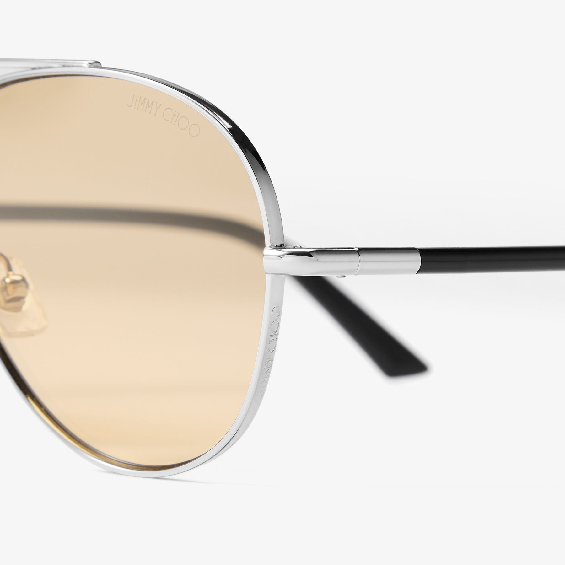 Astor | Silver and Light Yellow Metal Aviator Sunglasses  display picture 3