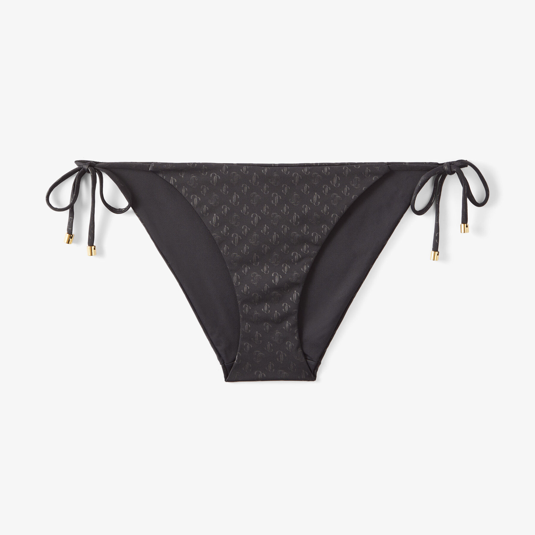 Black JC Monogram-Print Regenerated Nylon and Lycra Triangle