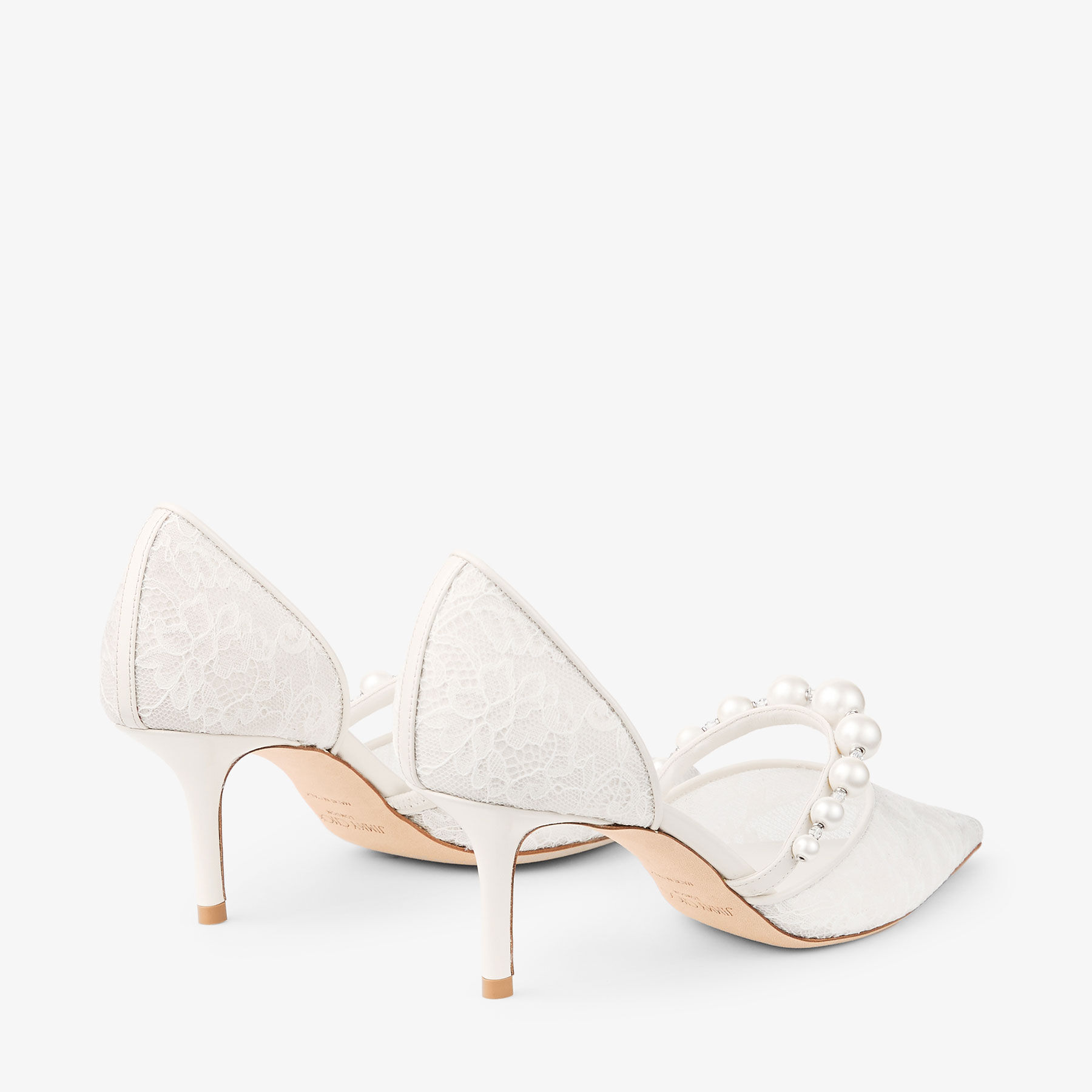 Aurelie 65 | Ivory Jimmy Choo Lace Pumps with Pearl Embellishment