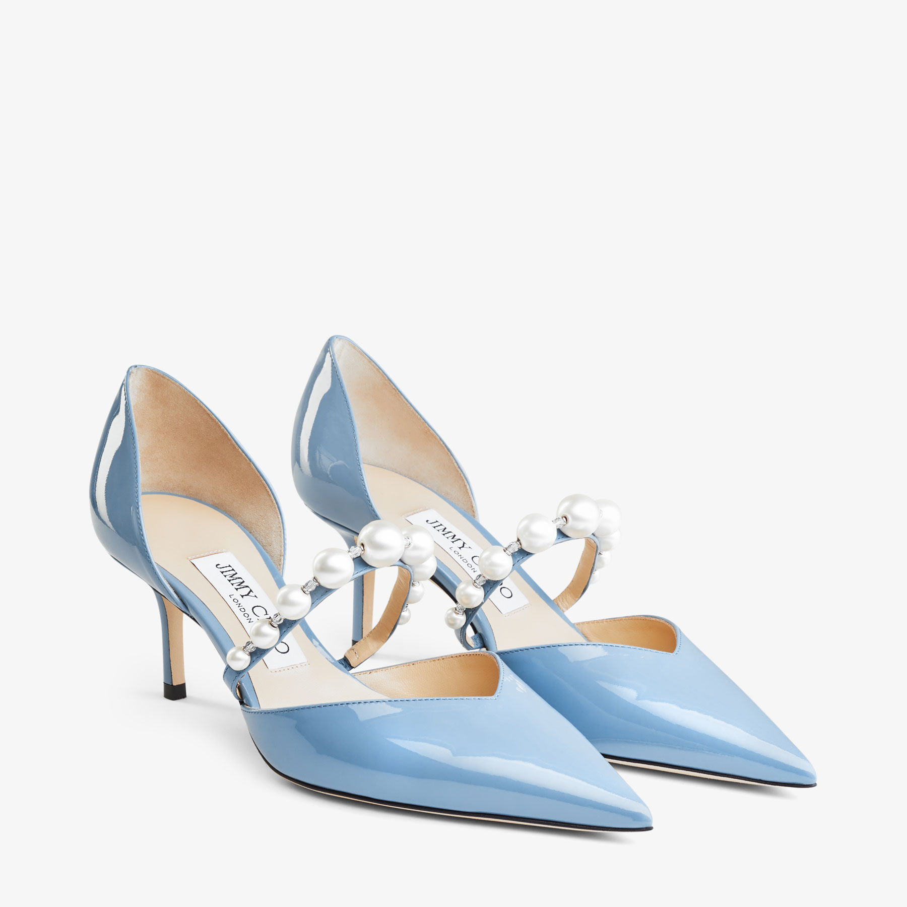 AURELIE 65 | Smoky Blue Patent Leather Pointed Pumps with