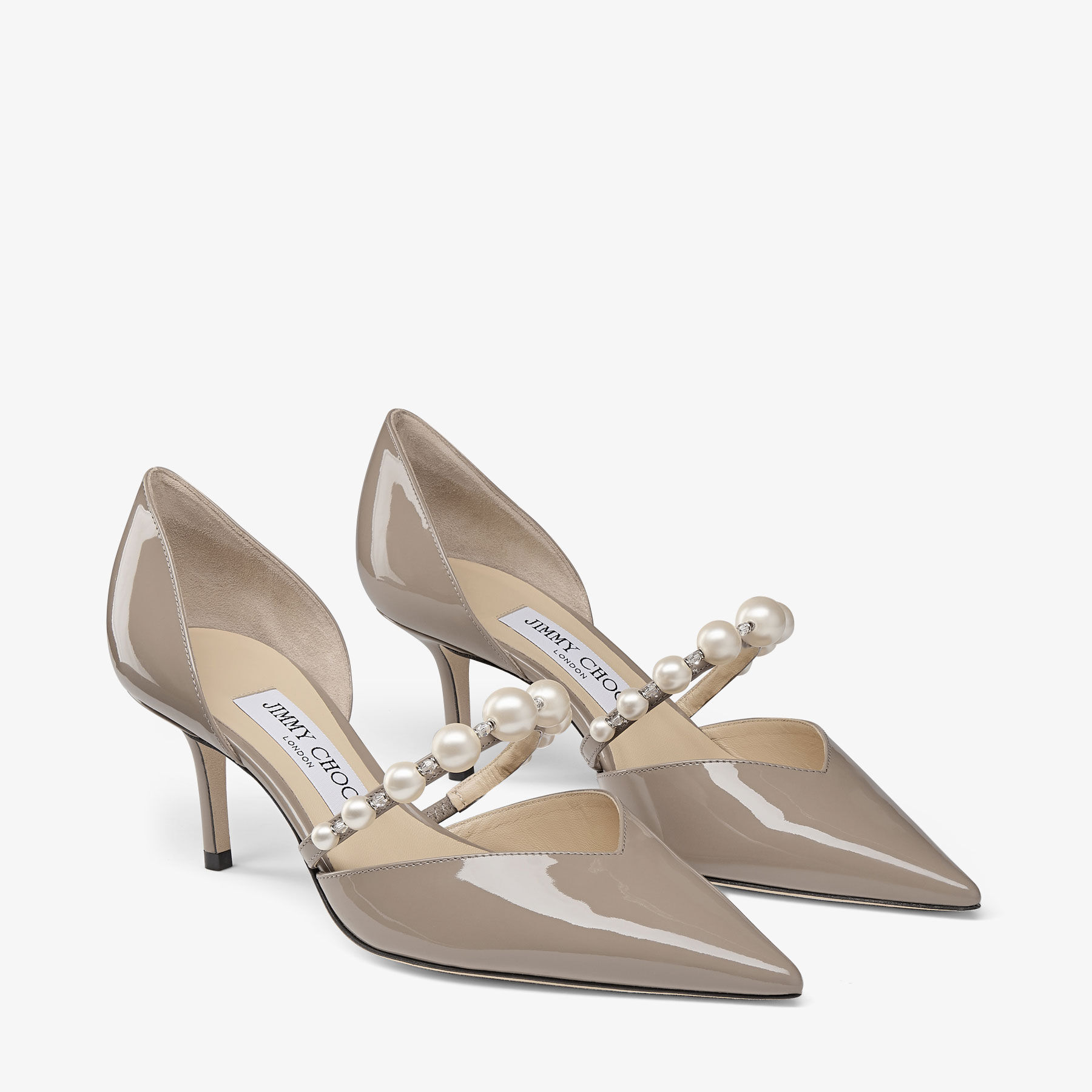 【送料&関税込】Jimmy Choo Aurelie 65 Patent Decollete With Aurelie 65 patent leather pumps in white - Jimmy Choo