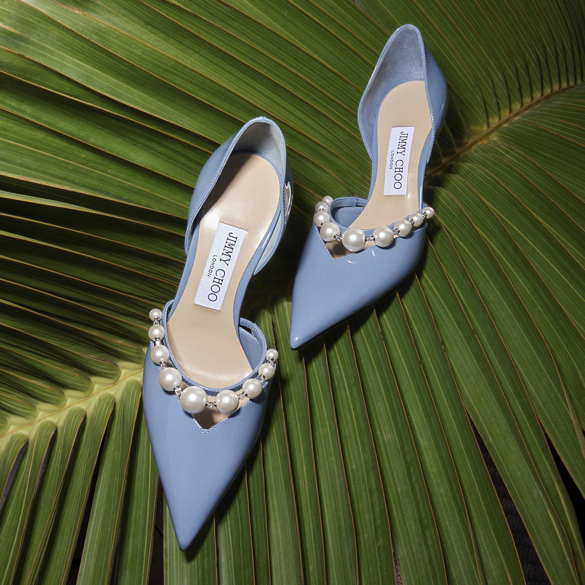 AURELIE 85 | Smoky Blue Patent Leather Pointed Pumps with AURELIE 85 | Smoky Blue Patent Leather Pointed Pumps with