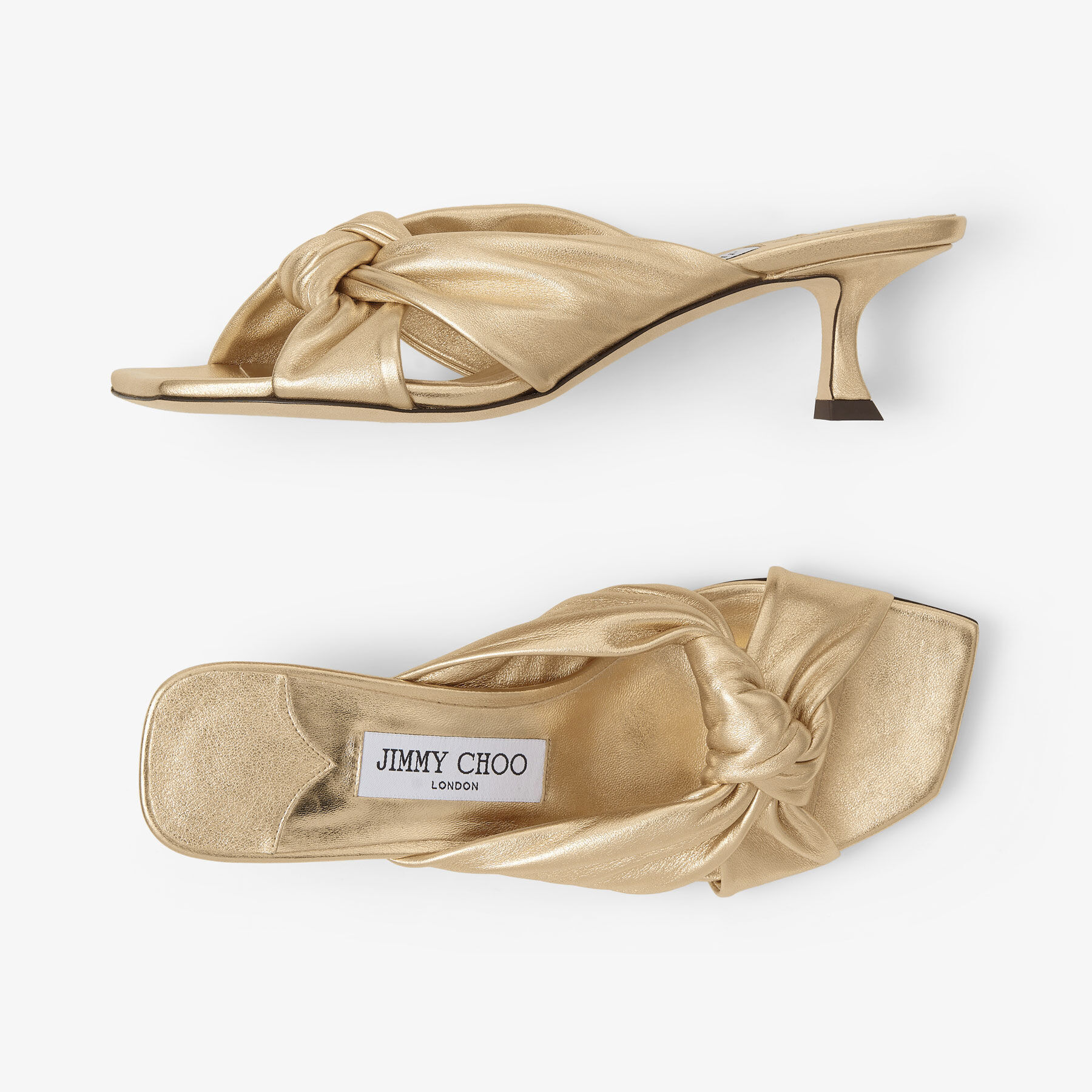 AVENUE 50 | Gold Metallic Nappa Leather Mules | Summer