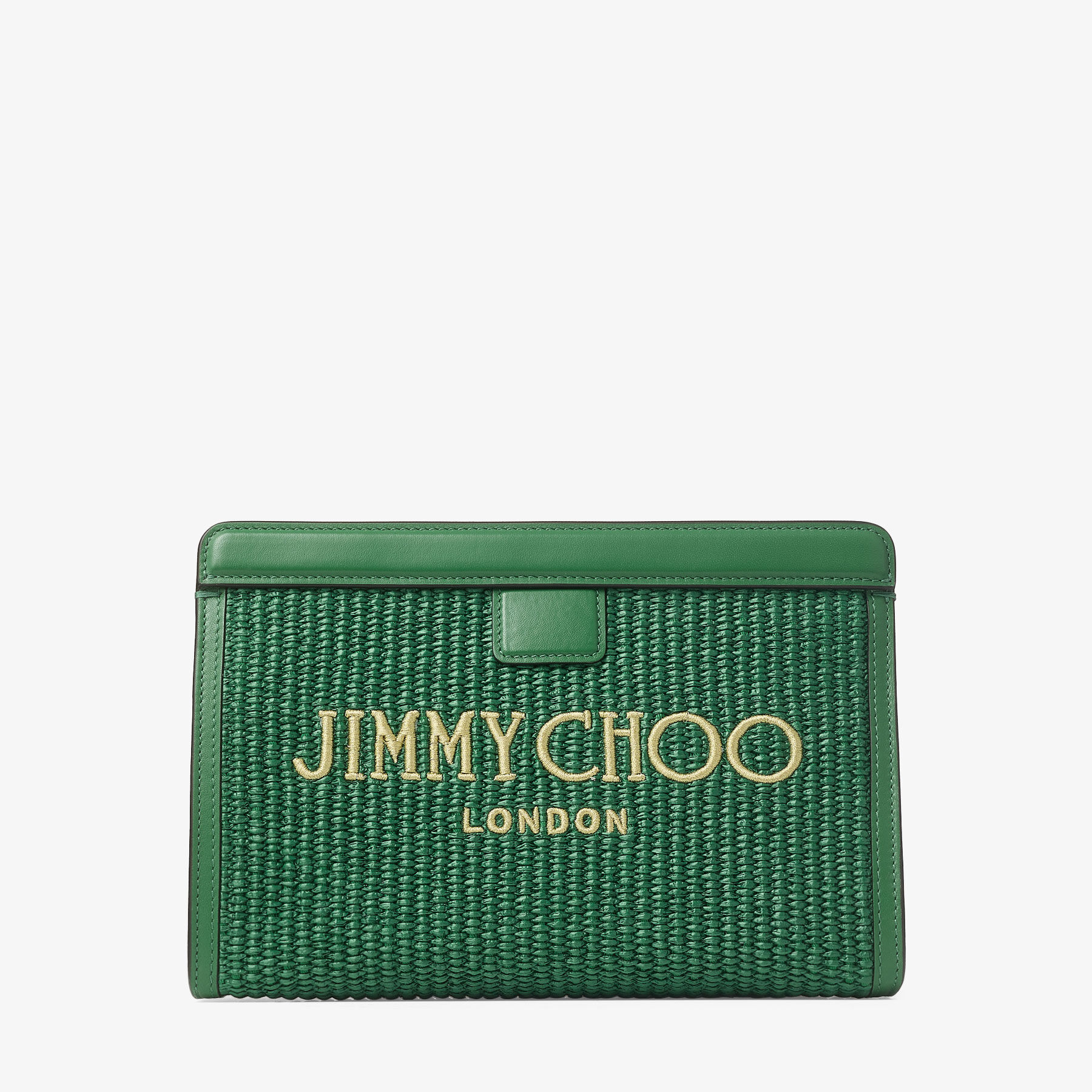 Avenue Pouch | Green Rafia Pouch | JIMMY CHOO