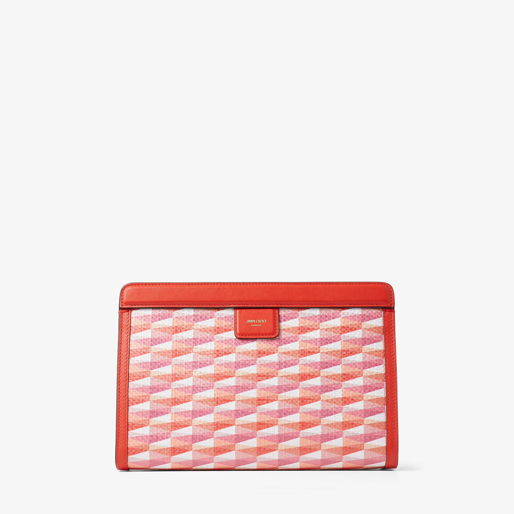 Avenue Pouch | Paprika Embroidered Fabric and Leather Pouch