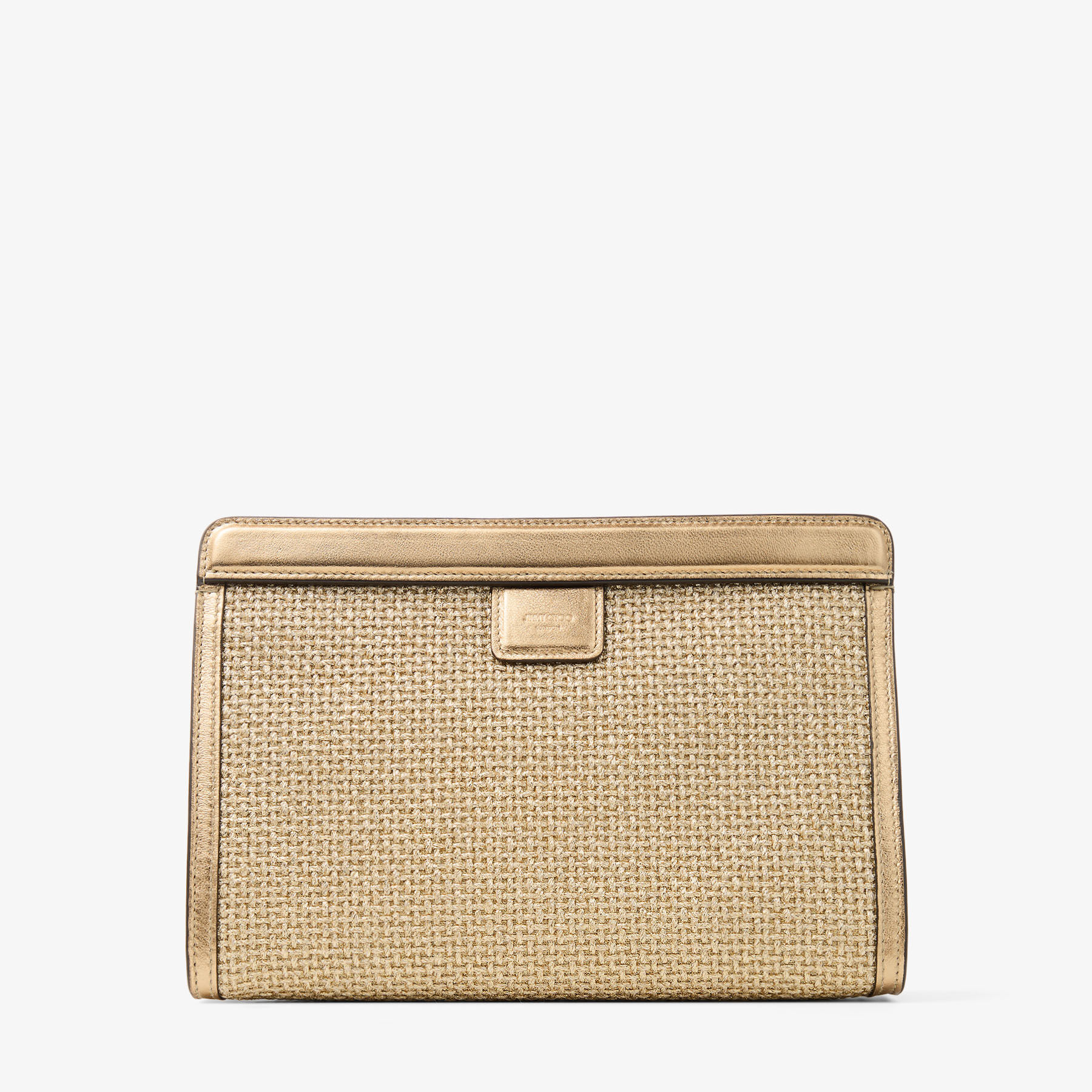 Jimmy Choo ゴールド クラッチバッグ Avenue Pouch | Gold and Dark Cappuccino Metallic Embroidered