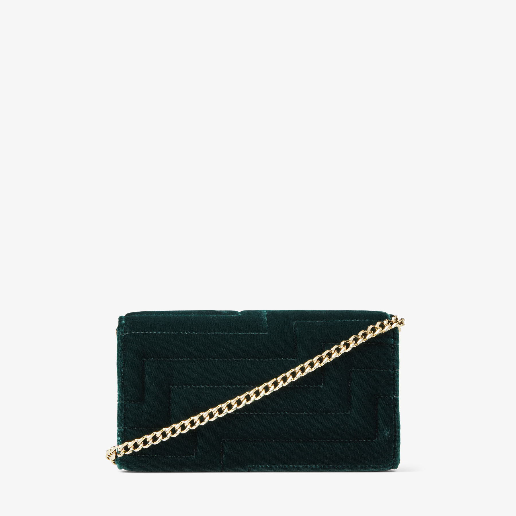 AVENUE WALLET/CHAIN | Dark Green Avenue Velvet Wallet with