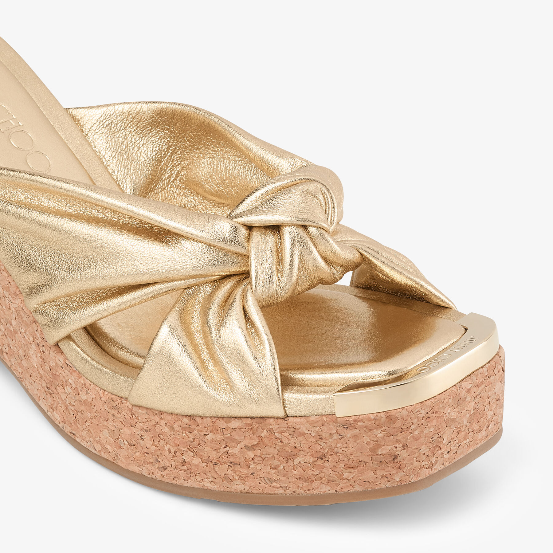 Avenue | Gold Metallic Nappa Wedge Mules | JIMMY CHOO