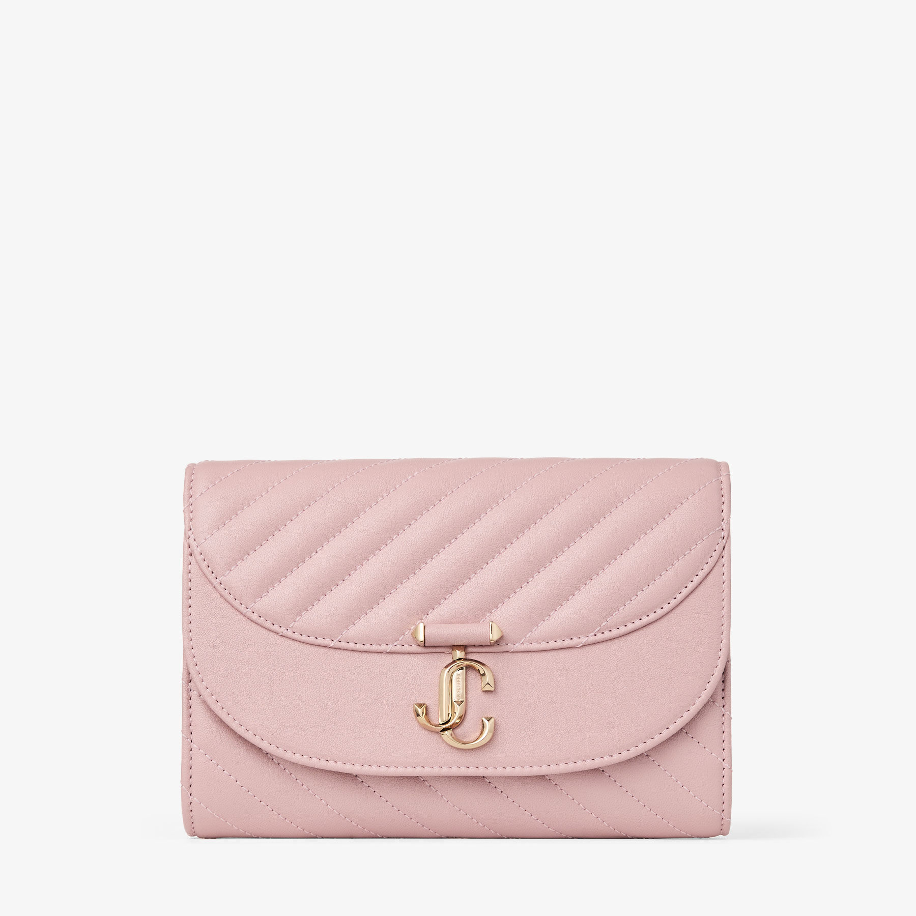 Curve Clutch | Rose Quilted Biker Leather Clutch Bag | JIMMY CHOO