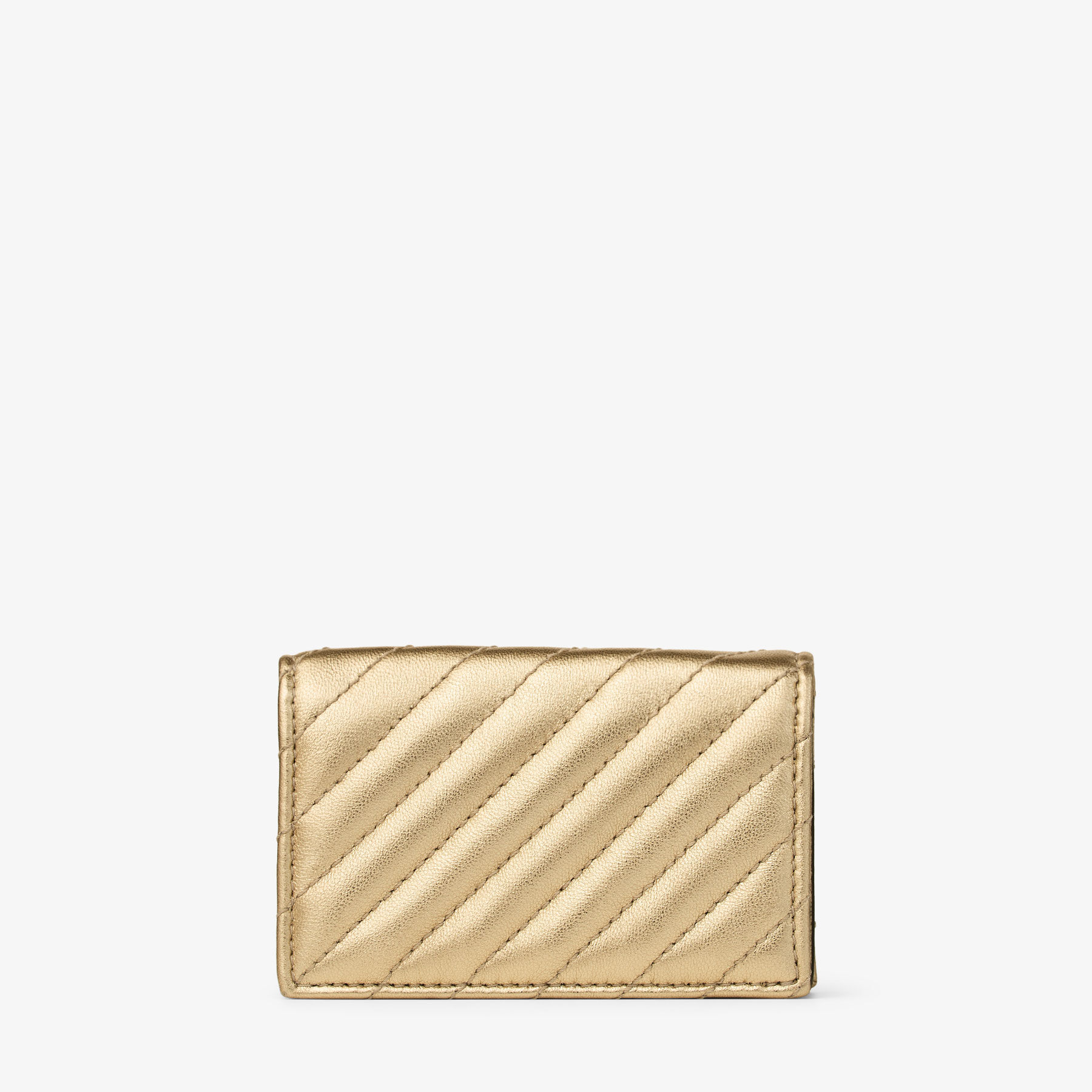 Curve Nello | Gold Quilted Metallic Nappa Leather Cardholder