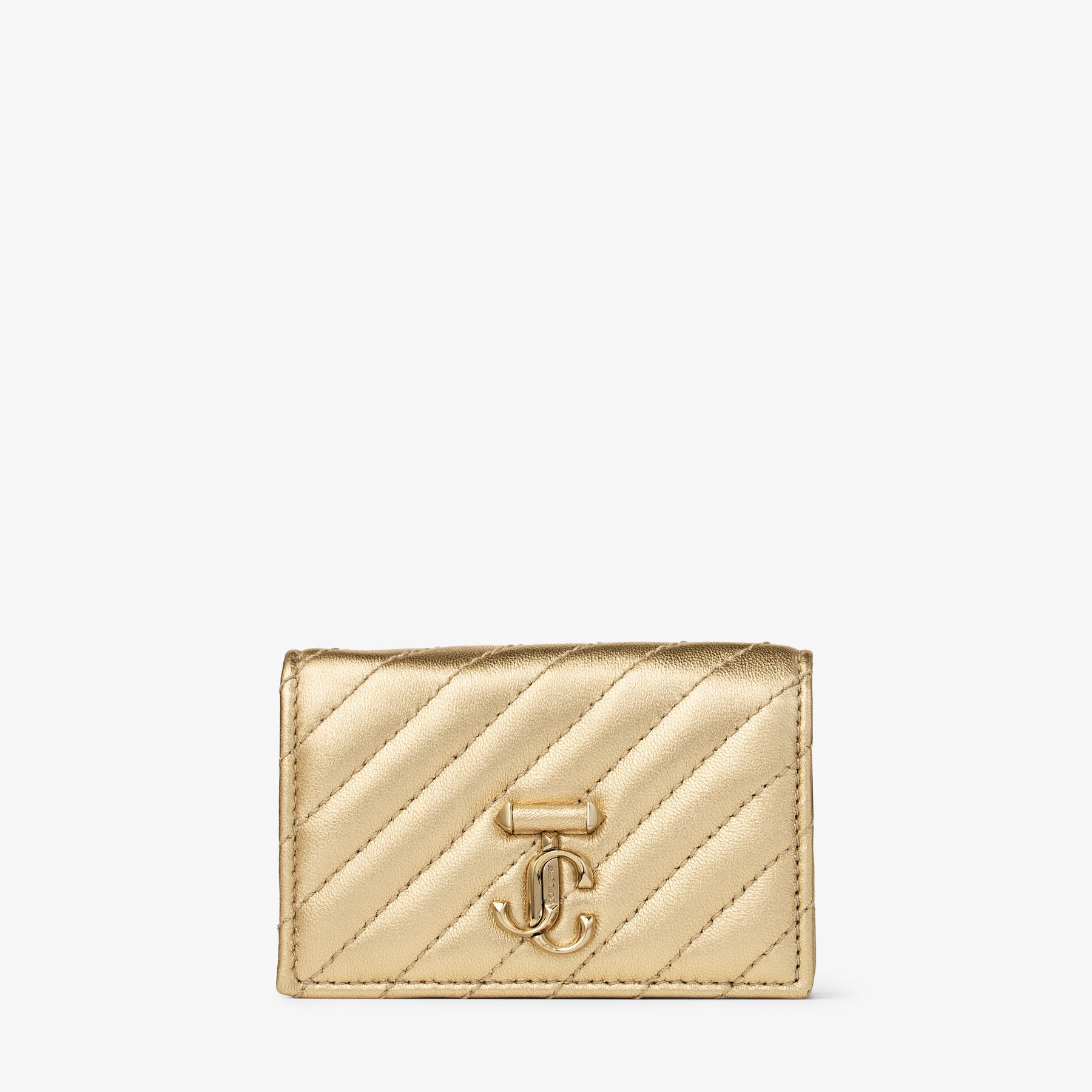 Curve Nello | Gold Quilted Metallic Nappa Leather Cardholder