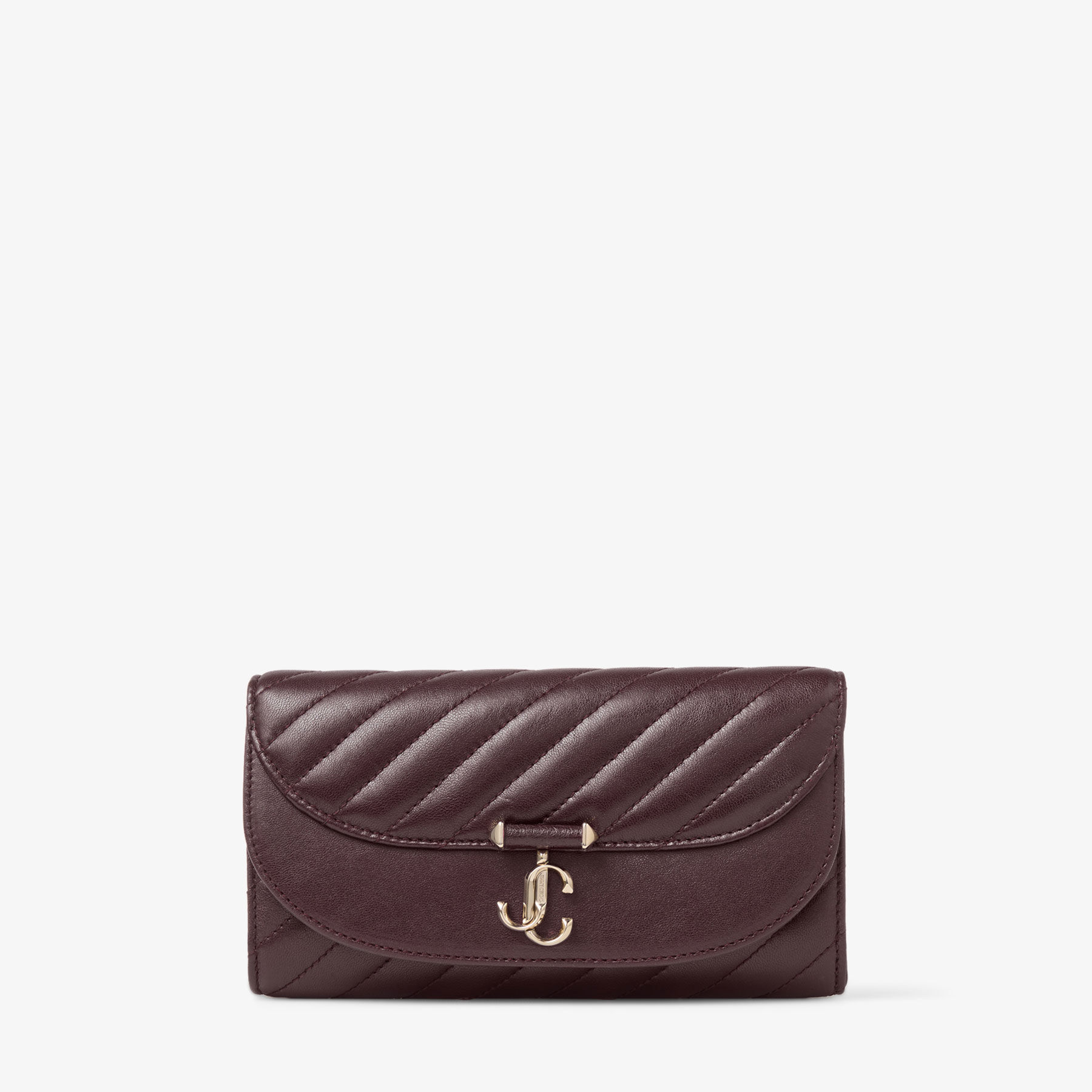Curve Wallet Chain | Deep Merlot Quilted Biker Leather Wallet