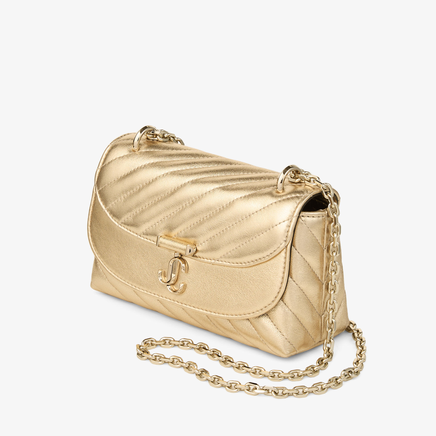 JIMMY CHOO ゴールド パーティーバッグ BON BON | Gold Satin Bag with Crystals | JIMMY CHOO