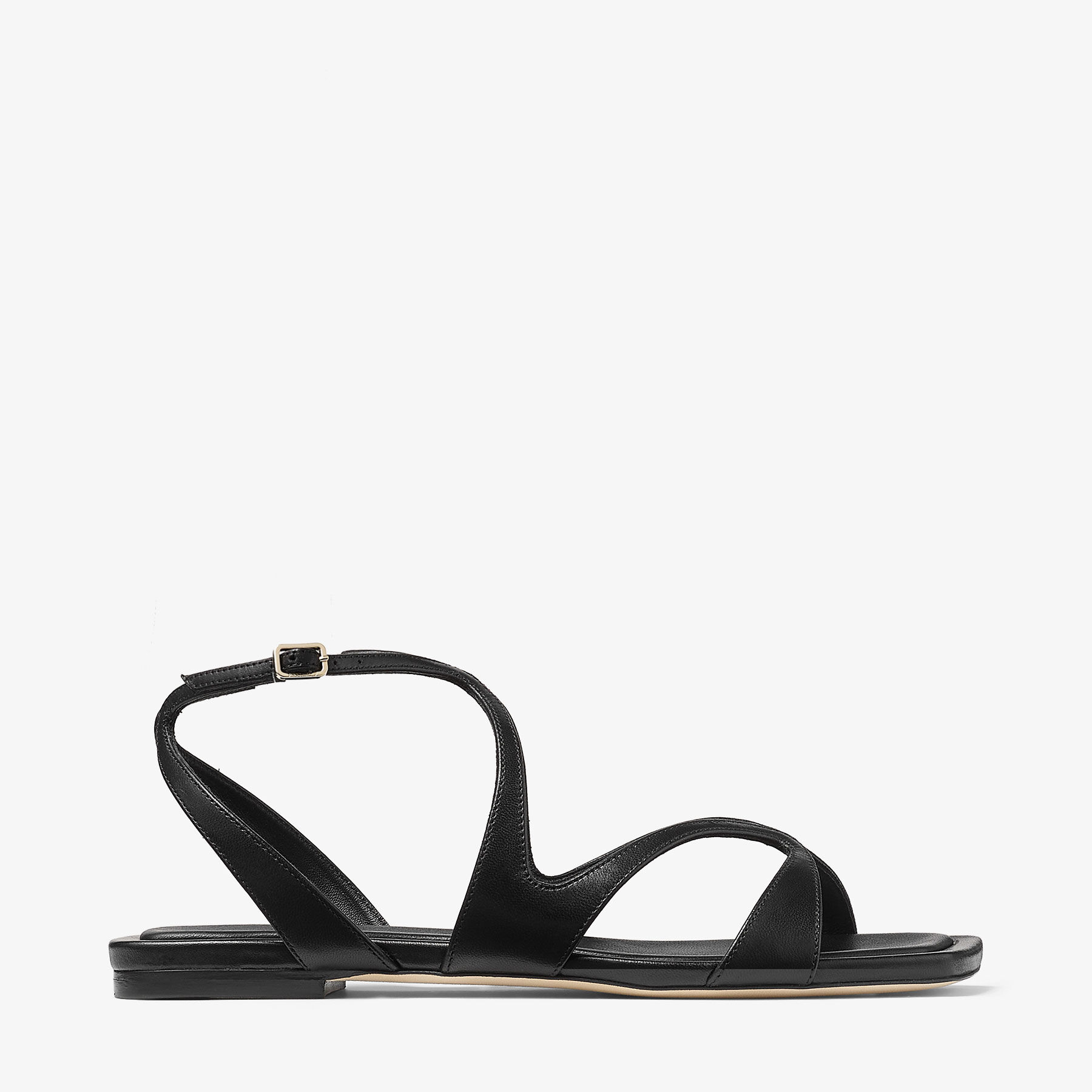 Ayla Flat | Flache Schuhe aus schwarzem Nappaleder | JIMMY CHOO