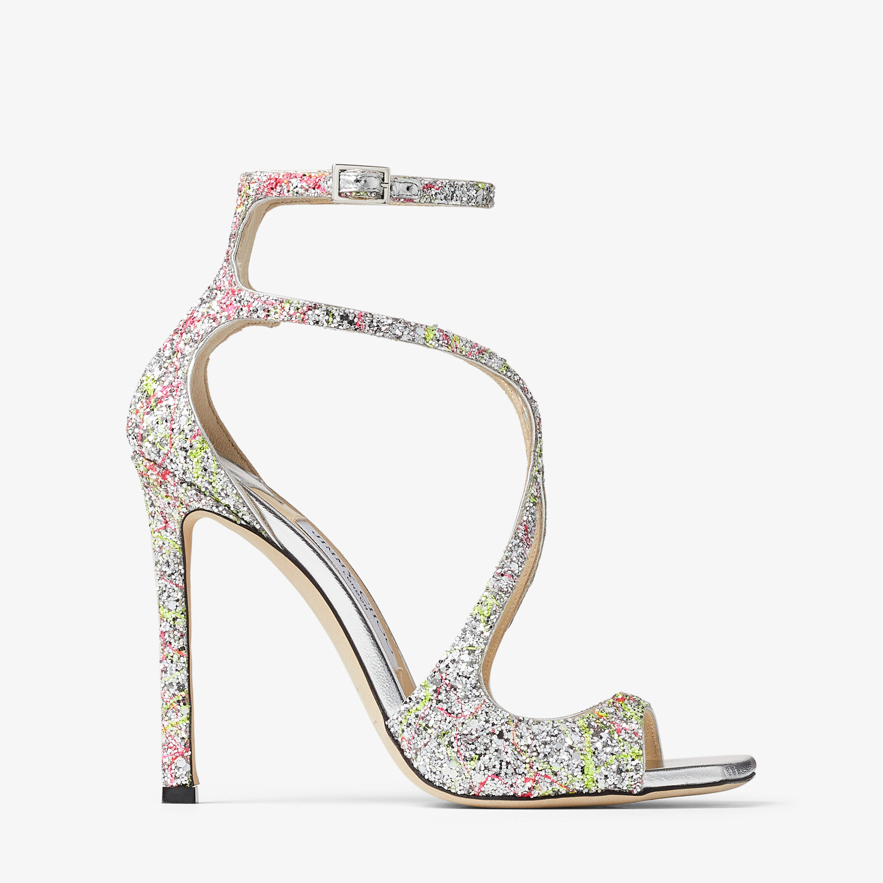 AZIA 110 | Splattered Coarse Glitter Fabric Sandals | Winter